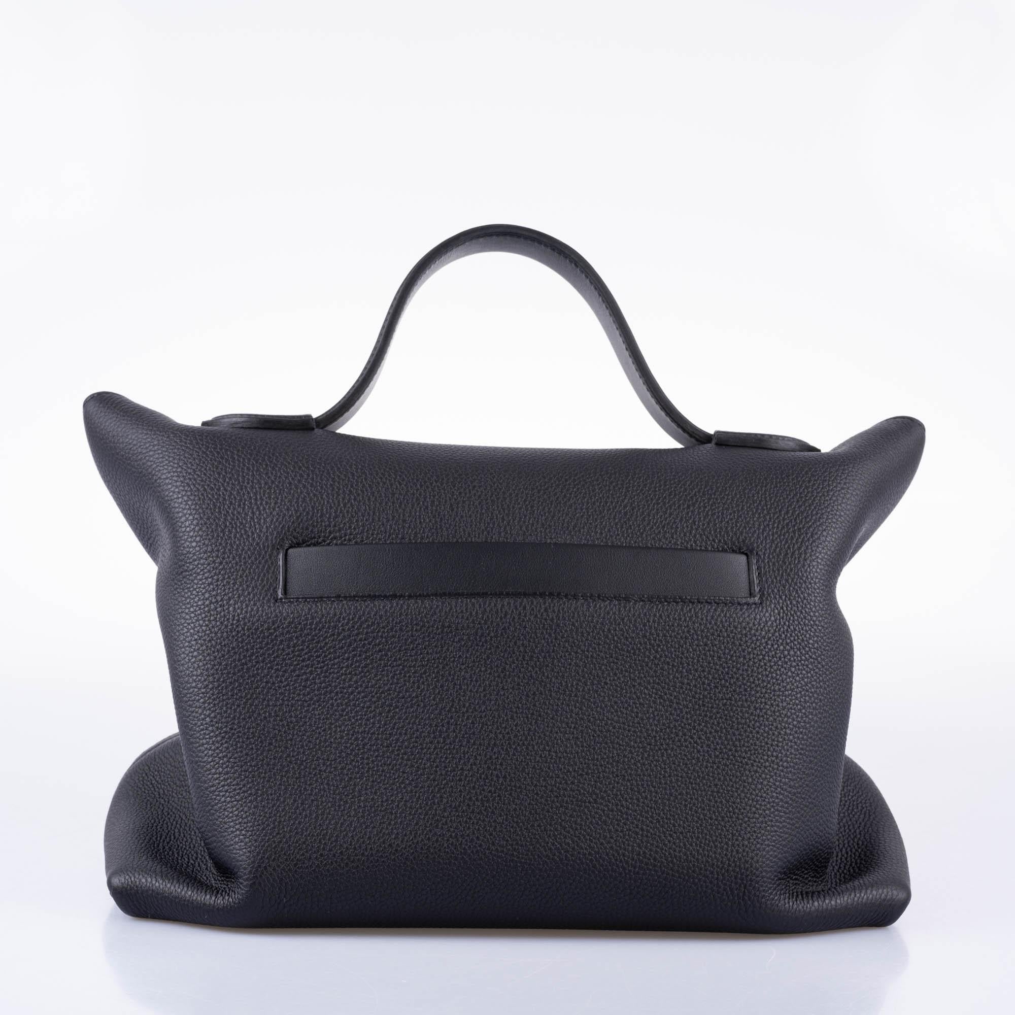 Hermès Touch 24/24 35 Black Togo and Matte Alligator Palladium Hardware