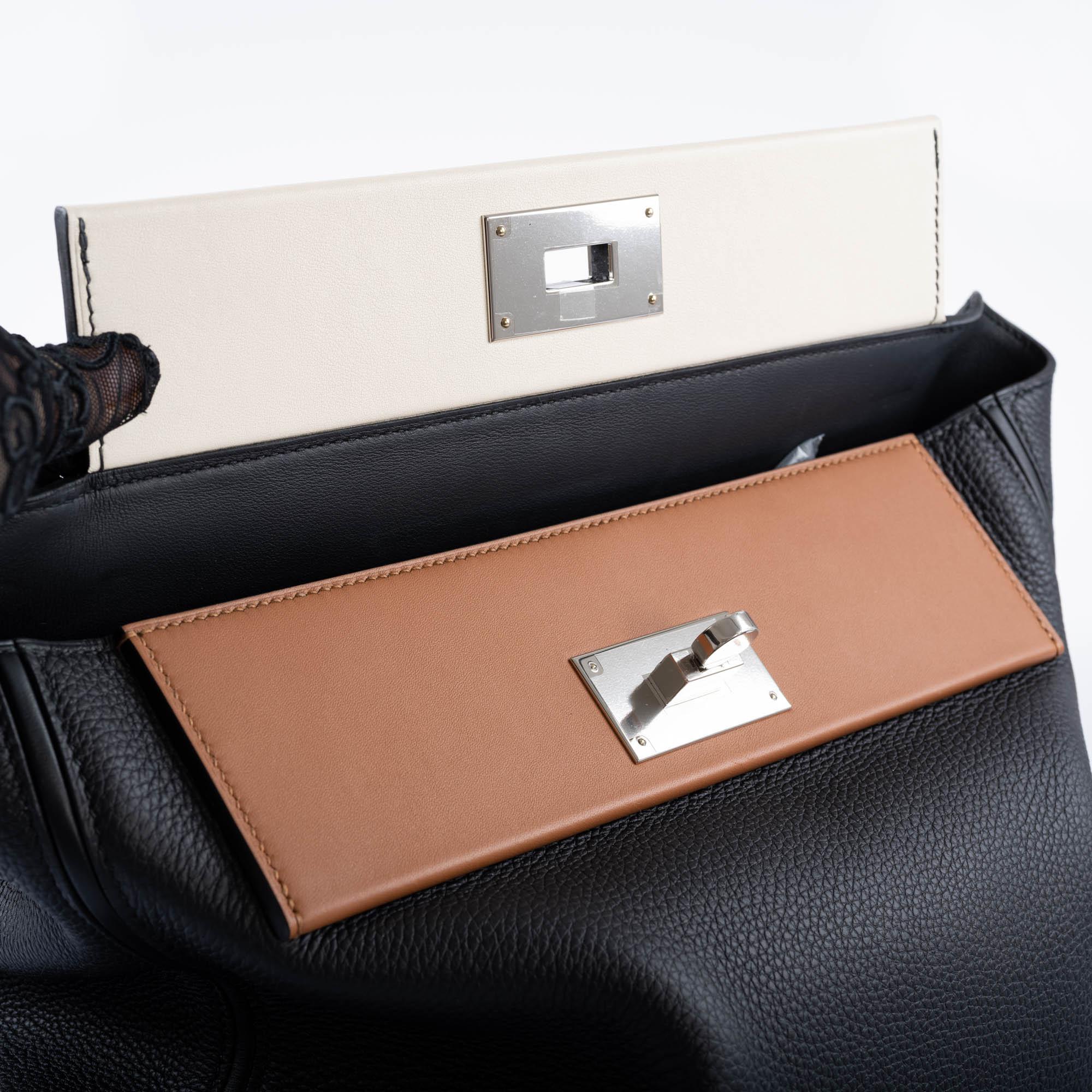 Hermès Touch 24/24 35 Black Togo and Matte Alligator Palladium Hardware