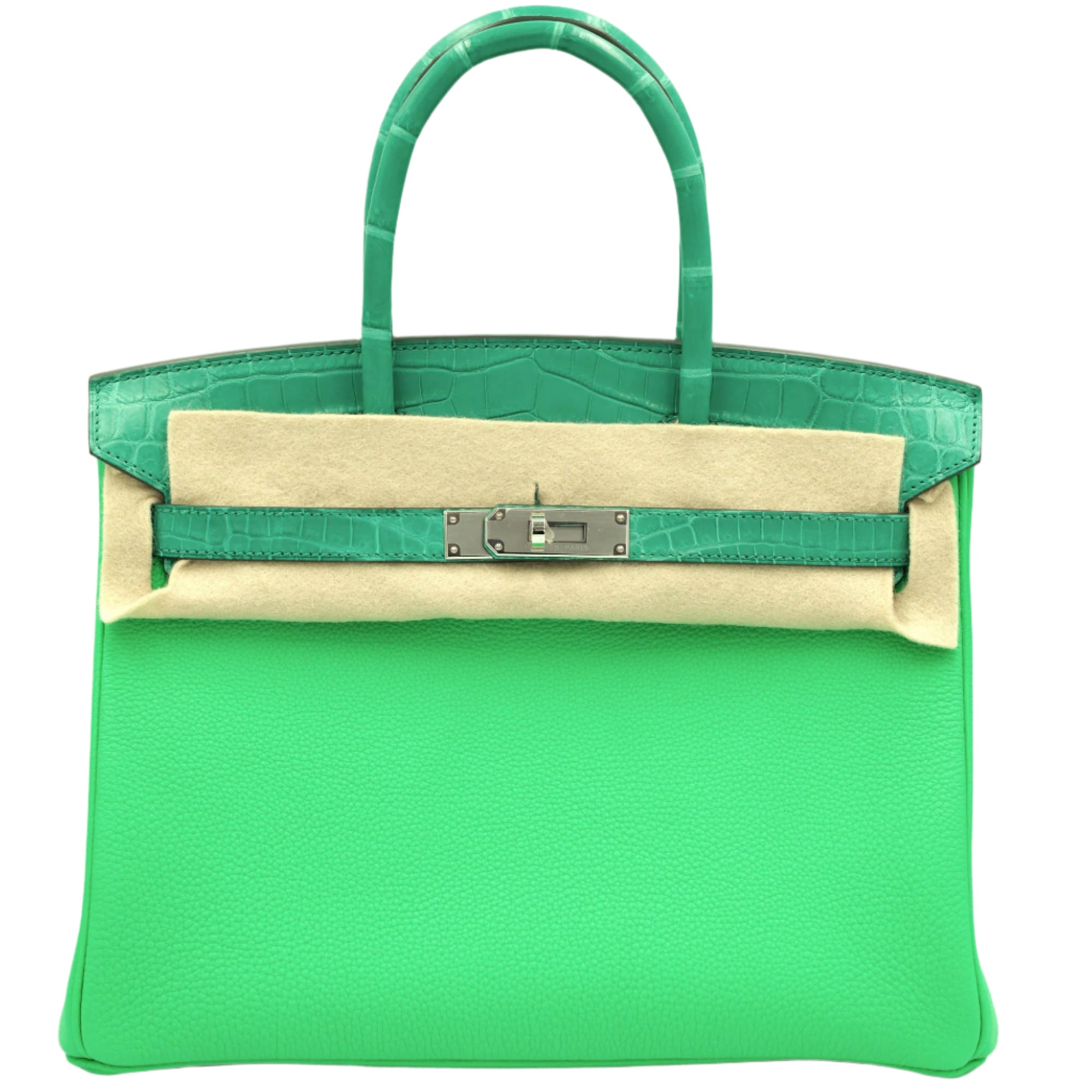 Hermès Touch Birkin 30 Vert Jade Matte Nilo Crocodile and Vert Comics Togo Palladium Hardware