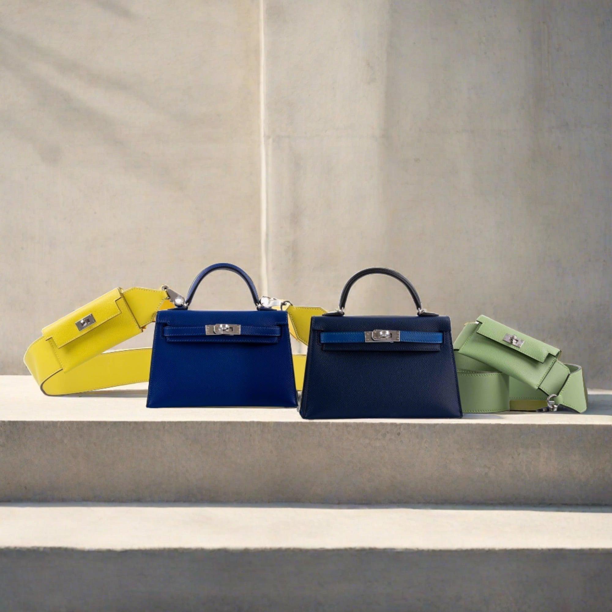 Hermès Tricolor Mini Kelly 20 Bleu Saphir, France, and Black Epsom Palladium Hardware