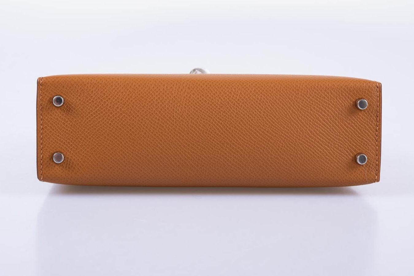 Hermès Tricolor Mini Kelly 20 Gold, Nata, and Black Epsom Palladium Hardware