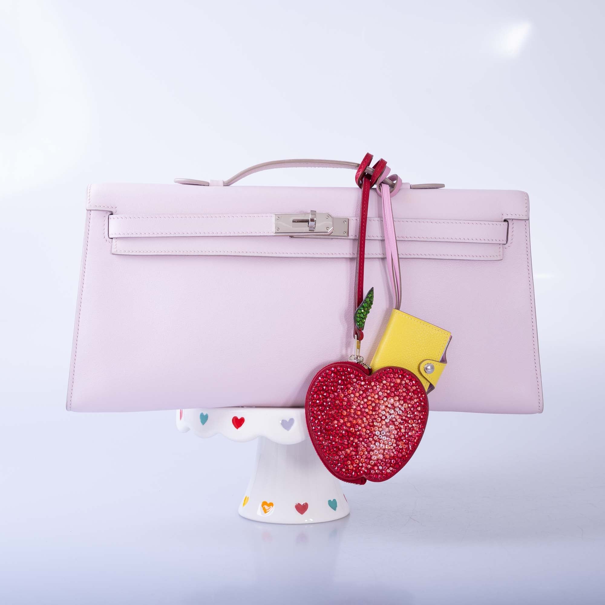 Hermès Tutti Frutti Apple Charm Coin Purse JaneFinds Custom Shop Swarovski Crystal Red Ombré