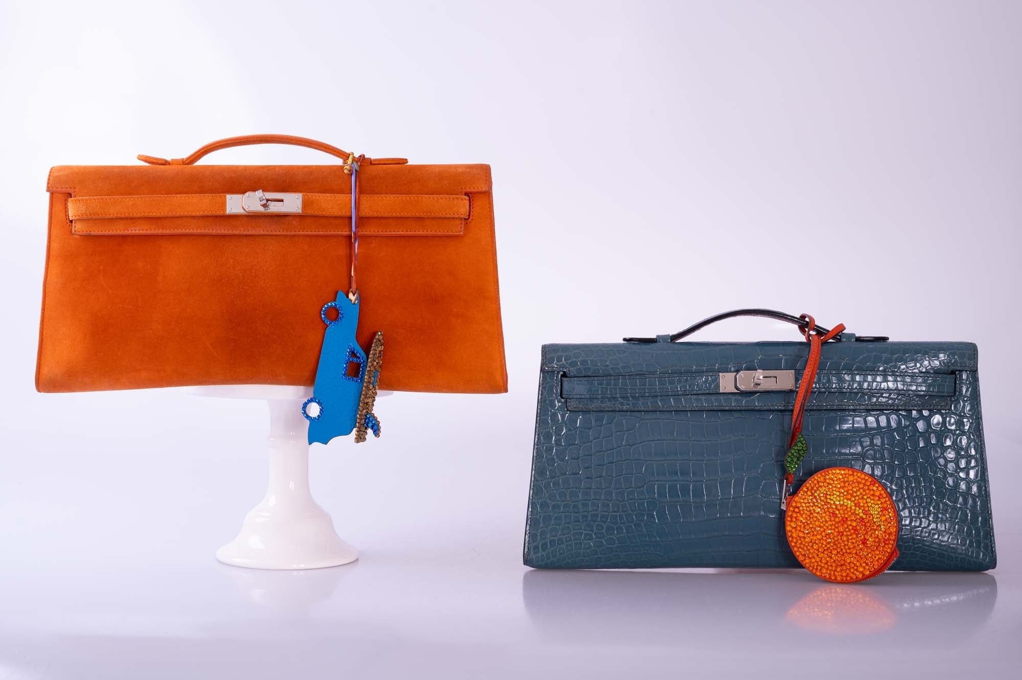 Hermès Tutti Frutti Orange Charm Coin Purse Custom Swarovski