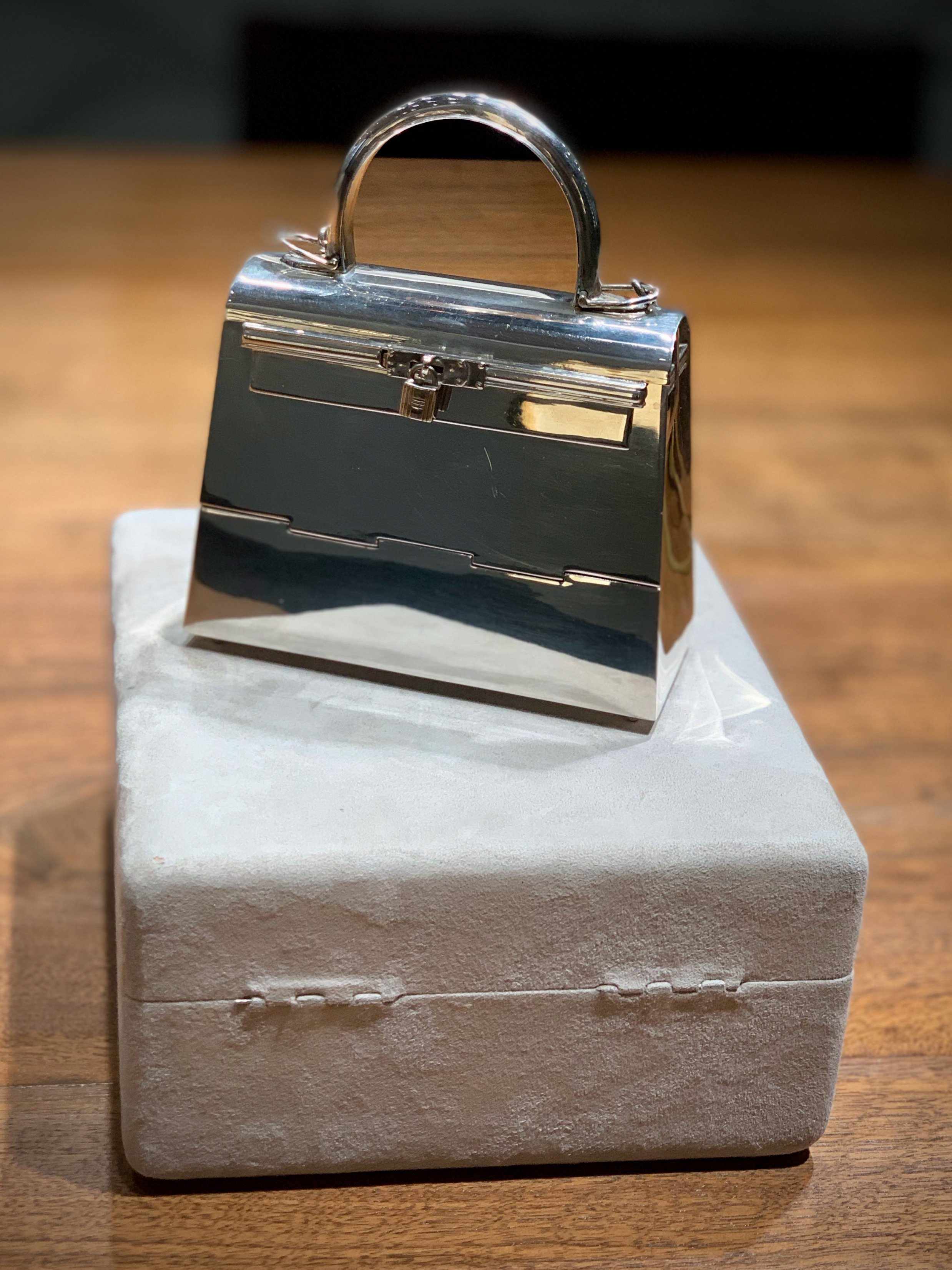 Hermès Ultra-Rare Mini Kelly in Sterling Silver, 1990s