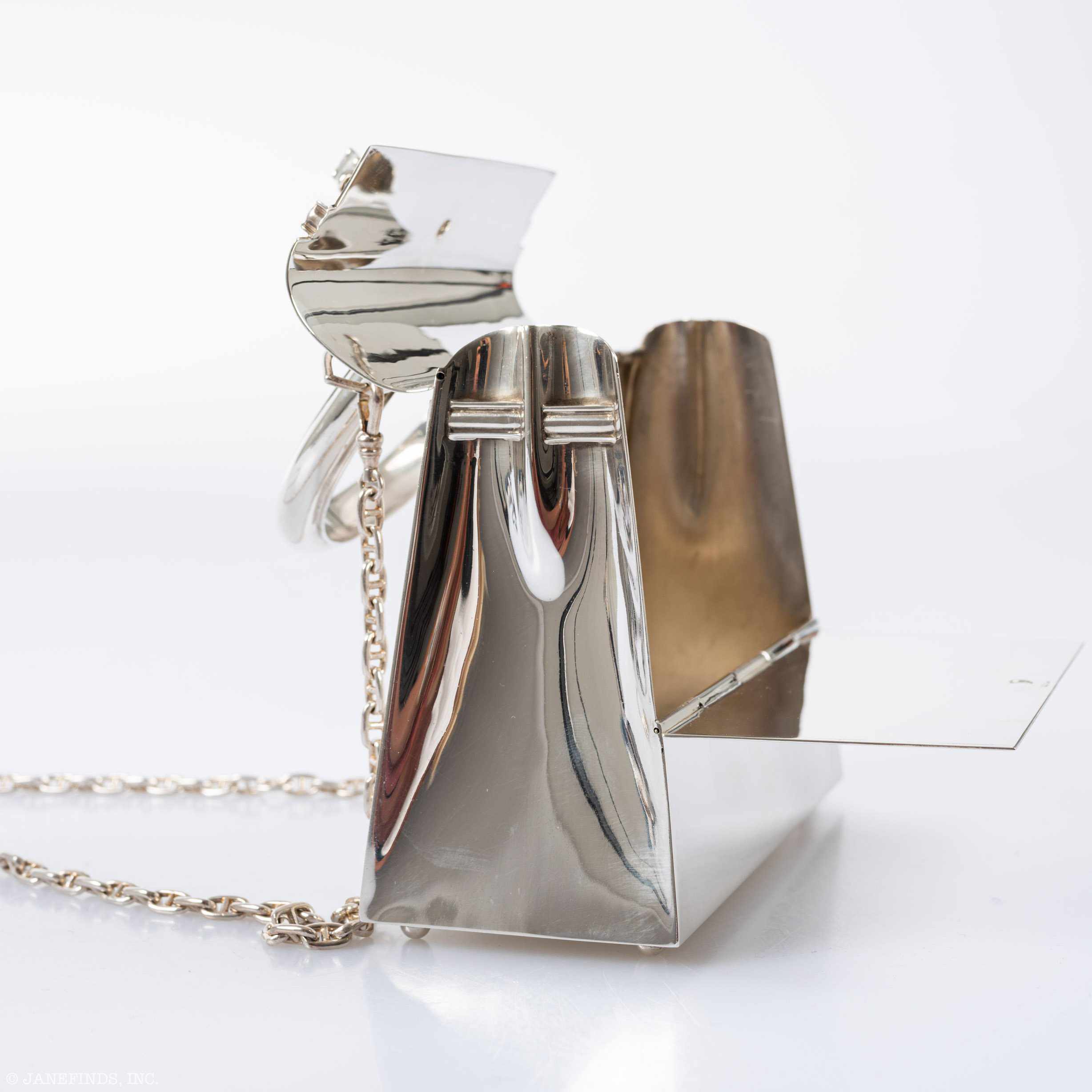 Hermès Ultra-Rare Mini Kelly in Sterling Silver, 1990s