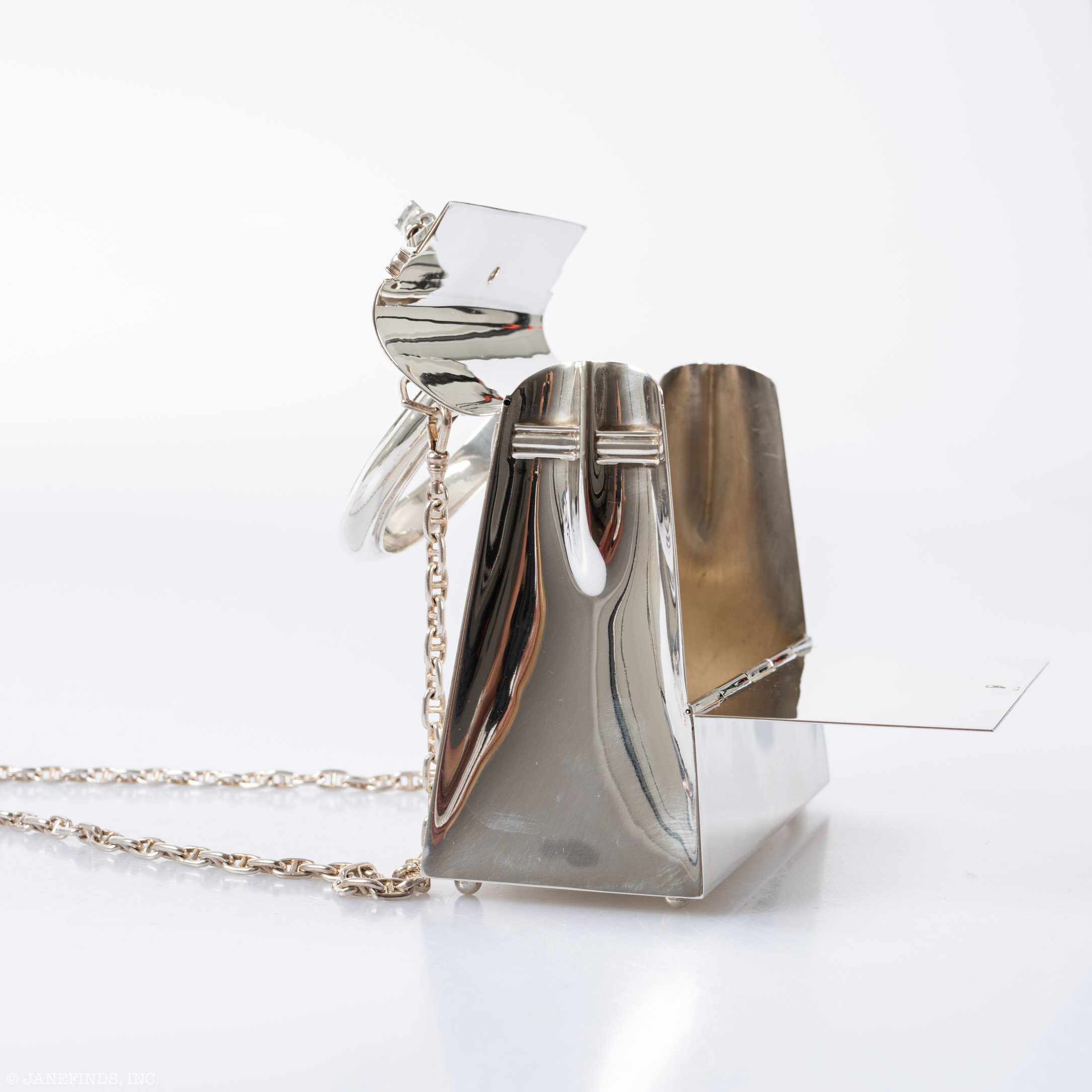 Hermès Ultra-Rare Mini Kelly in Sterling Silver, 1990s
