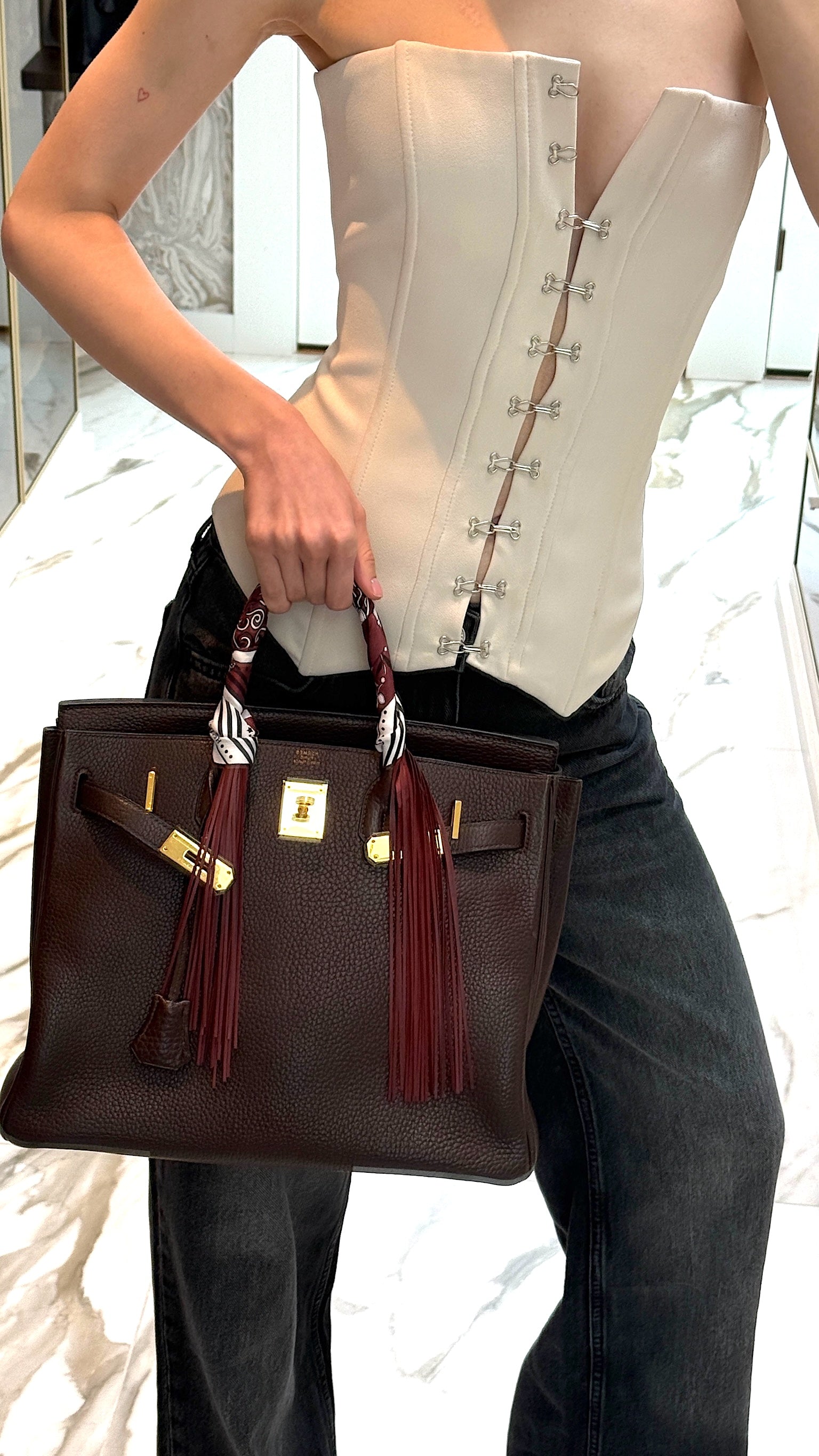Hermès Birkin 32 HAC Ebene Ardenne Gold Hardware