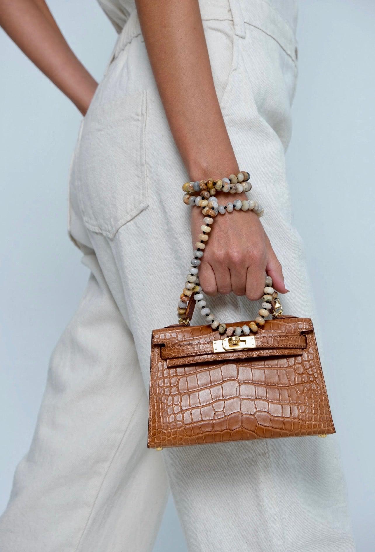 JaneFinds Beaded Semi-Precious Crossbody Chain