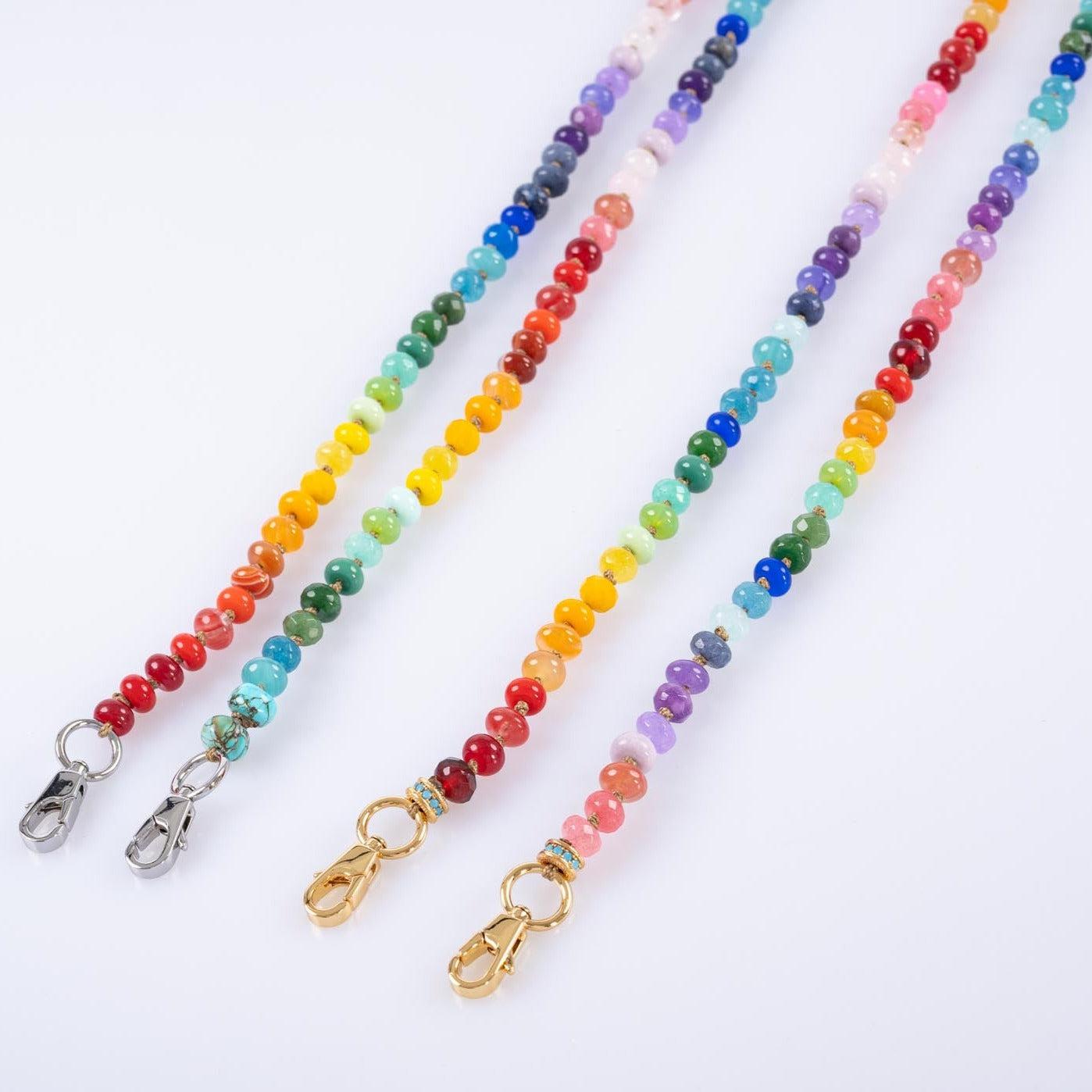 JaneFinds Beaded Semi-Precious Crossbody Chain