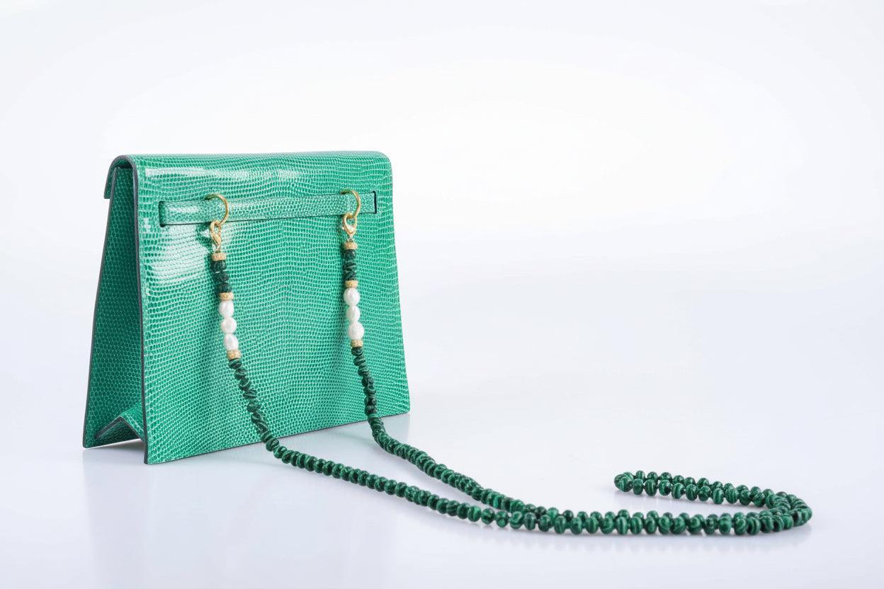 JaneFinds Beaded Semi-Precious Stone Crossbody Chain