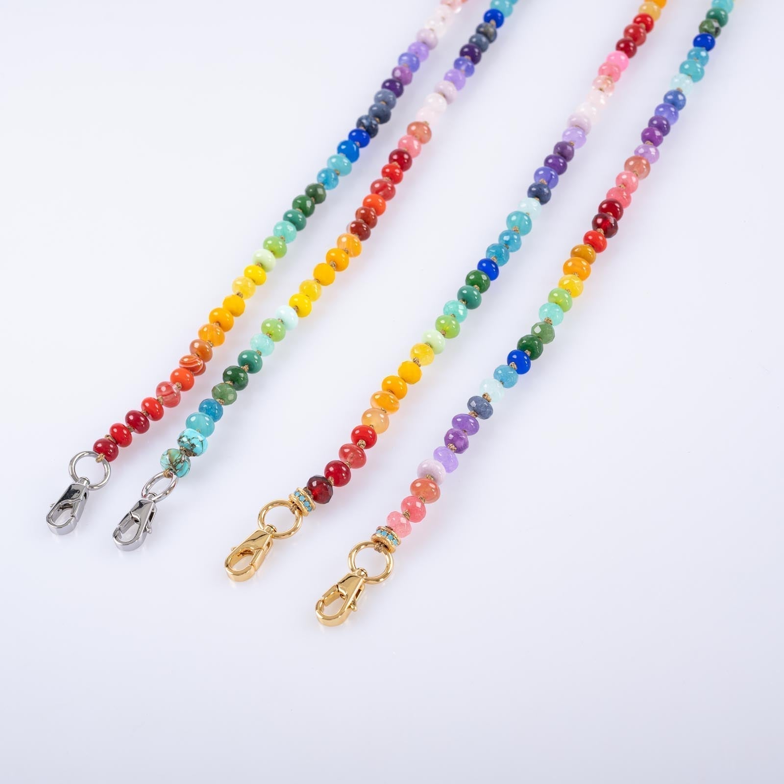 JaneFinds Beaded Semi-Precious Stone Crossbody Chain