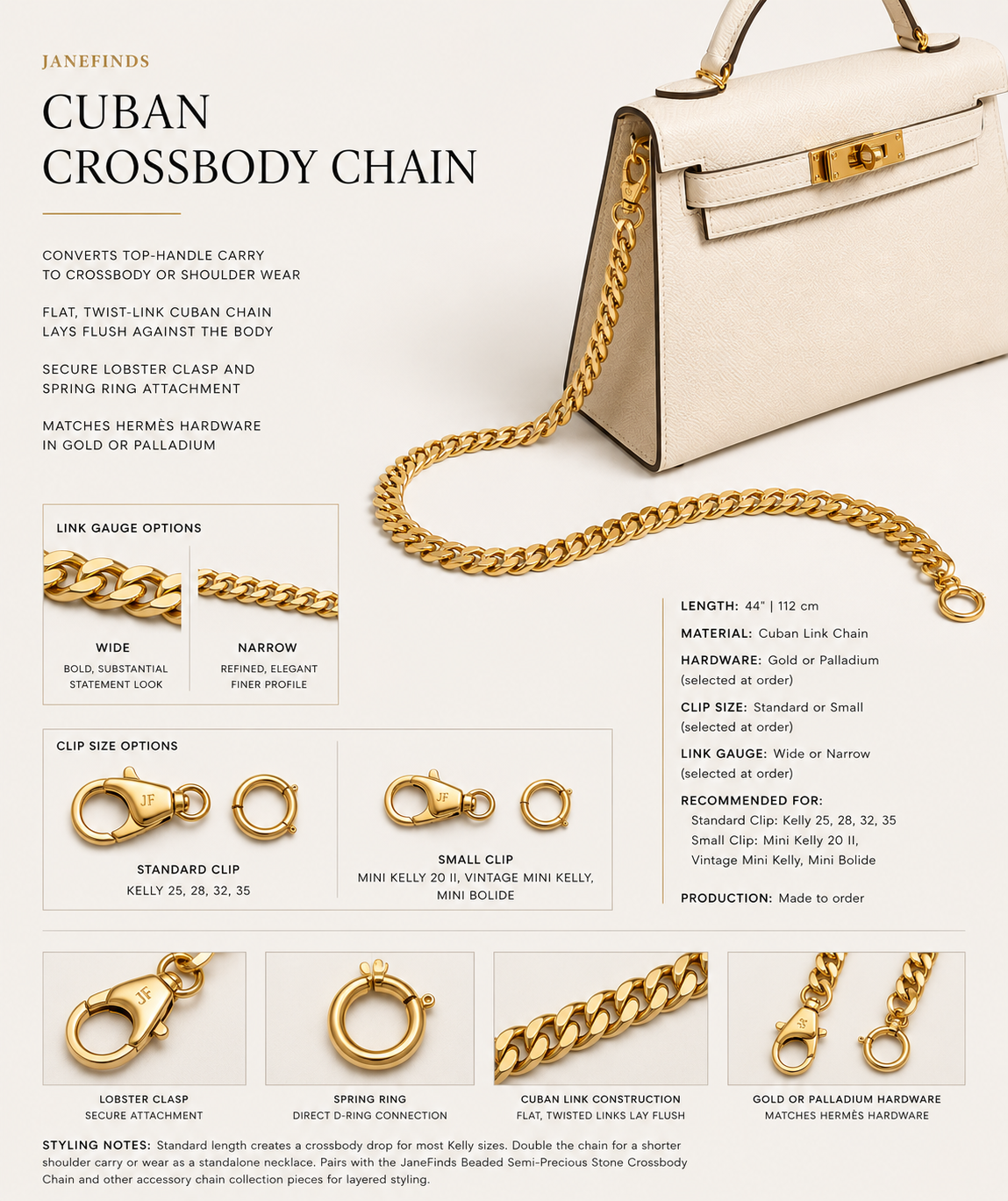 JaneFinds Cuban Crossbody Chain