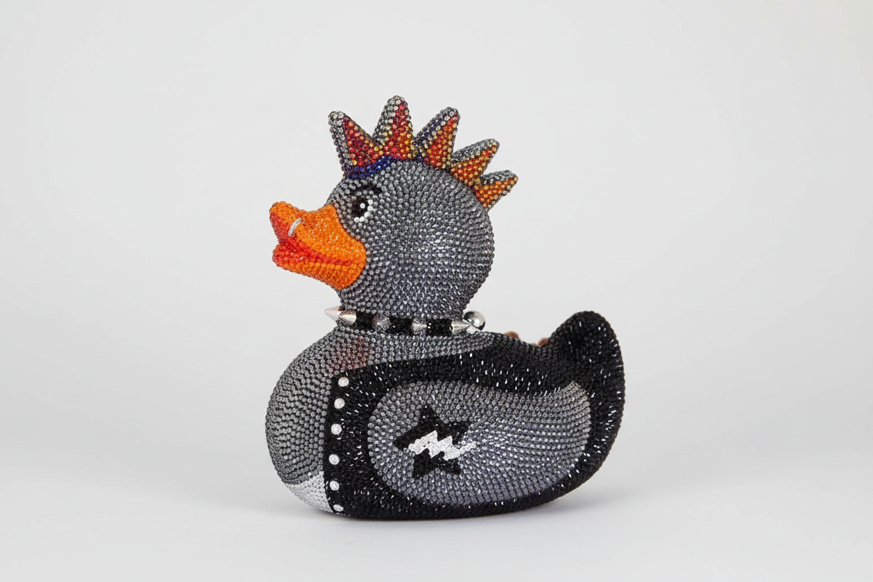 Judith Leiber Sid Punk Rubber Duck Crystal Pavé Minaudière