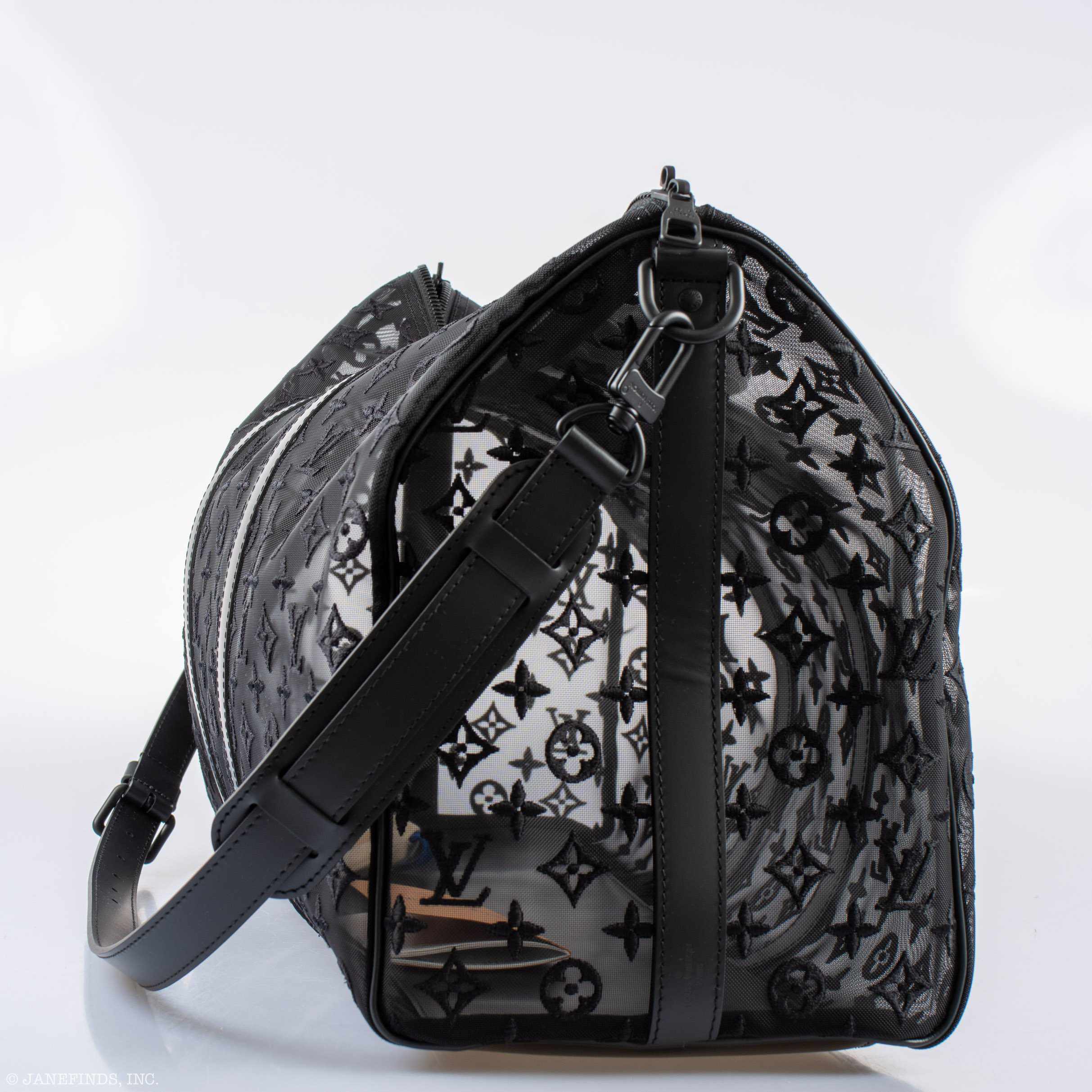 Louis Vuitton x Virgil Abloh Keepall 50 Bandouliere Black Monogram Mesh