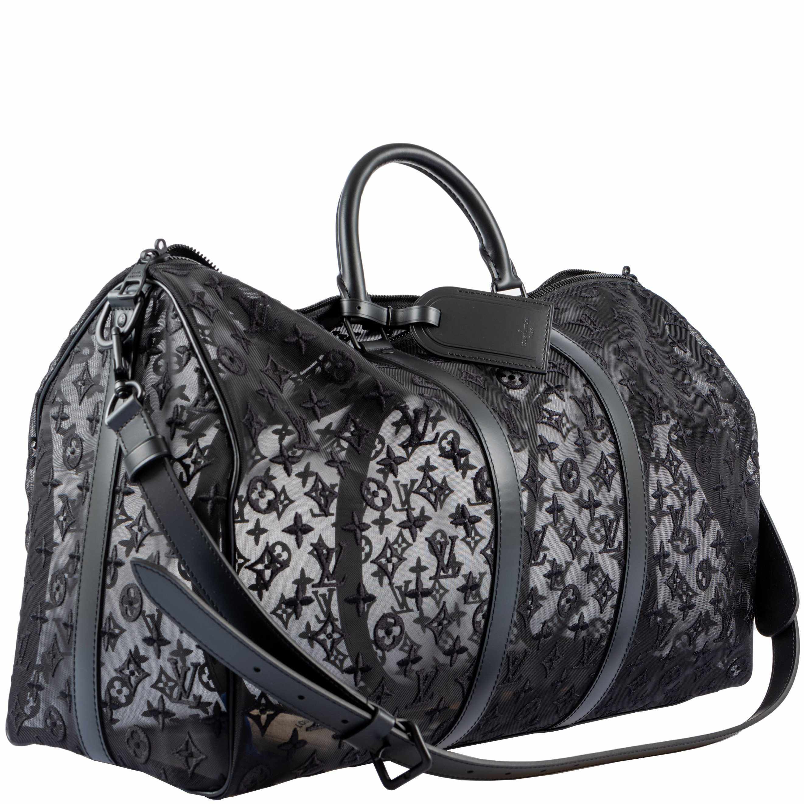 Louis Vuitton x Virgil Abloh Keepall 50 Bandouliere Black Monogram Mesh