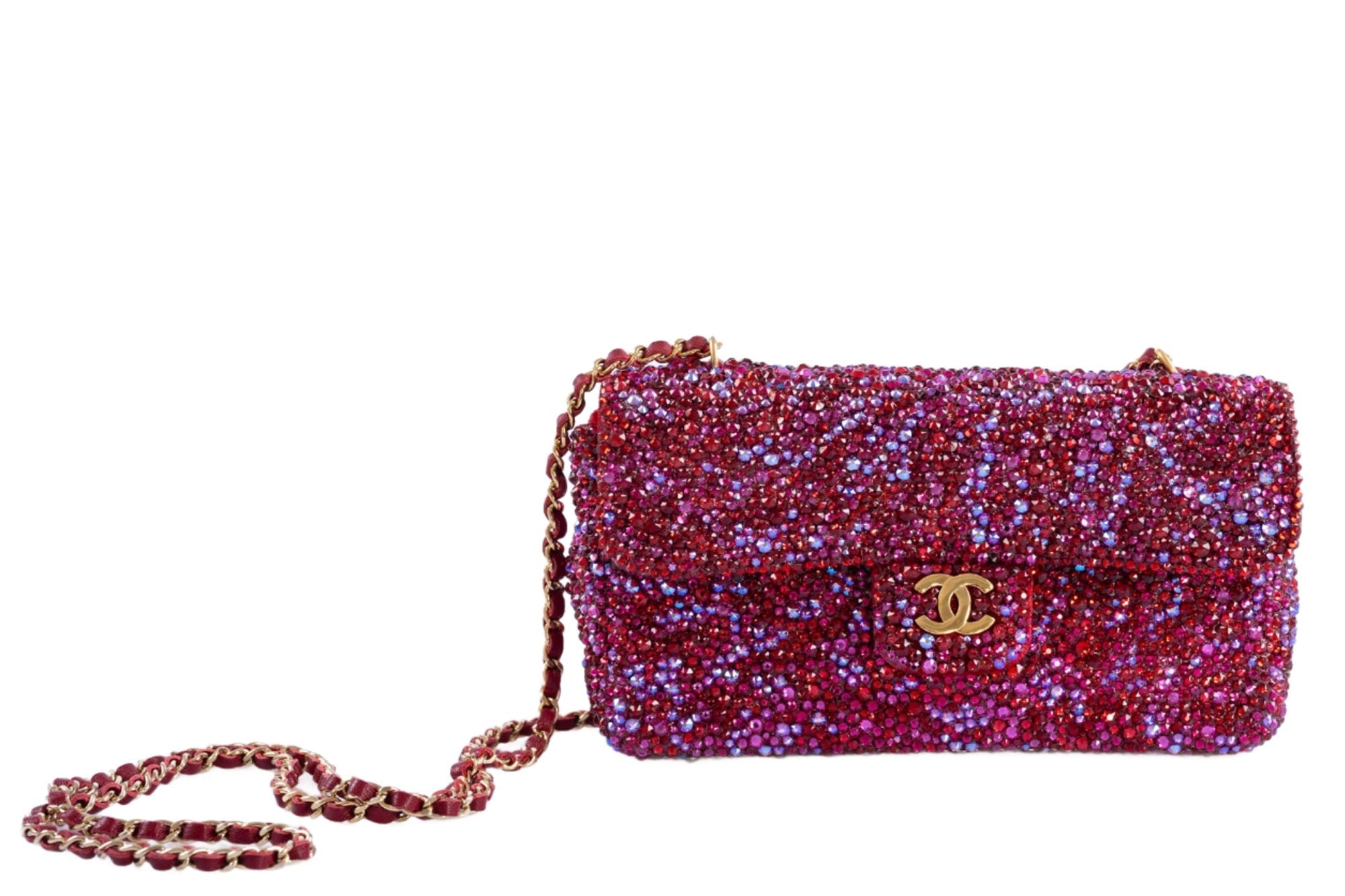 Vintage Chanel Camellia Flap Bag: A Dazzling Masterpiece with Custom Swarovski Crystals