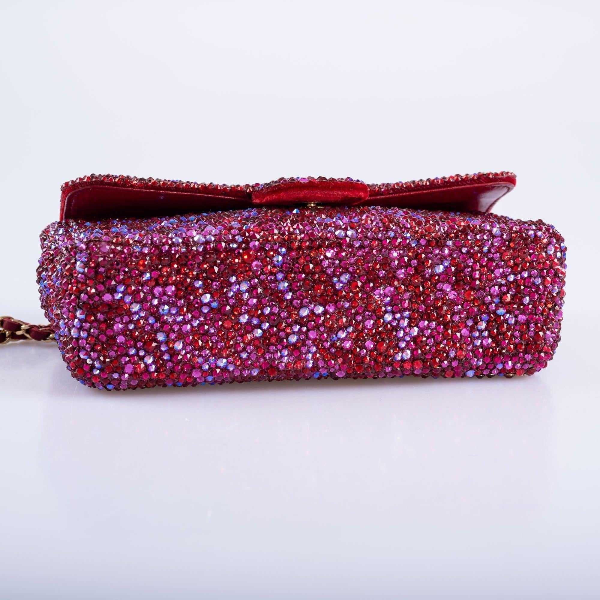 Vintage Chanel Camellia Flap Bag: A Dazzling Masterpiece with Custom Swarovski Crystals