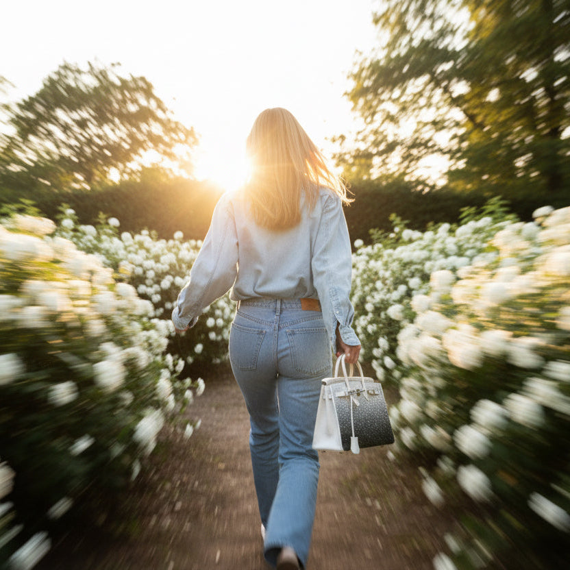 Vintage Hermès Custom Swarovski Crystal Birkin 25 White Epsom Palladium