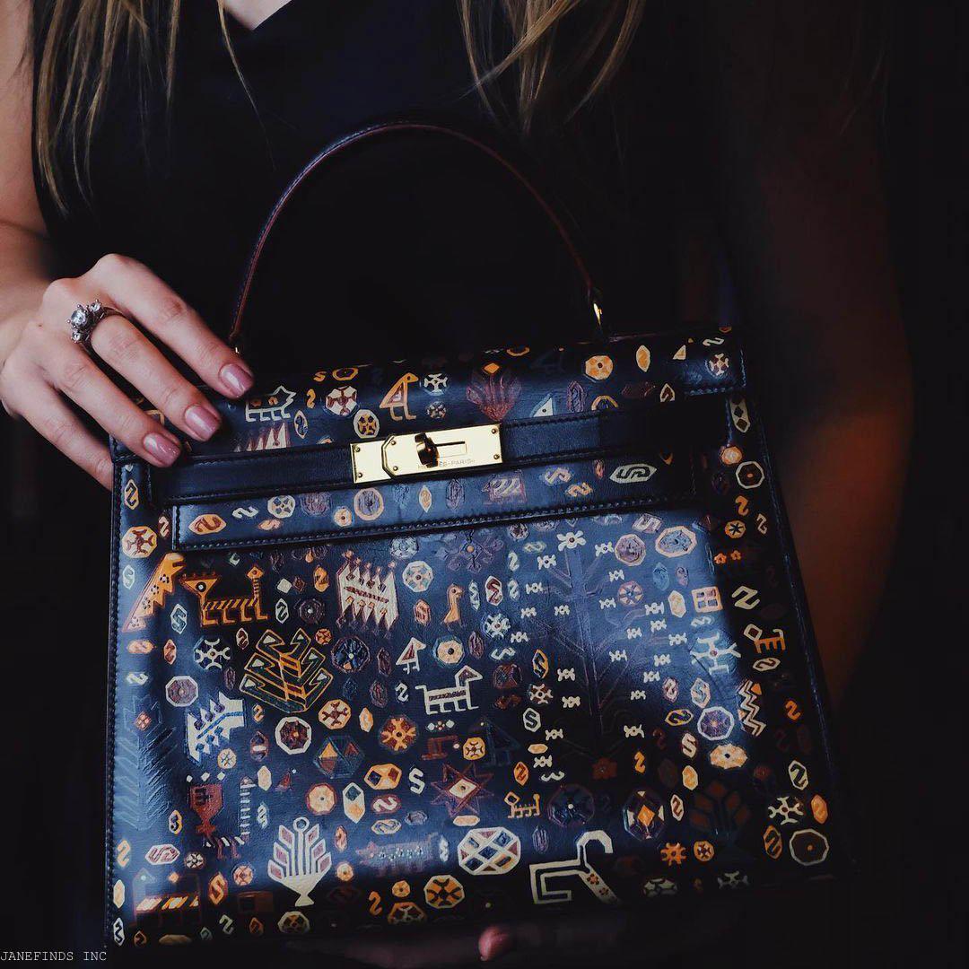 Vintage Hermès Kelly 28 Sellier Black Box Gold Hardware The Qashqai Custom