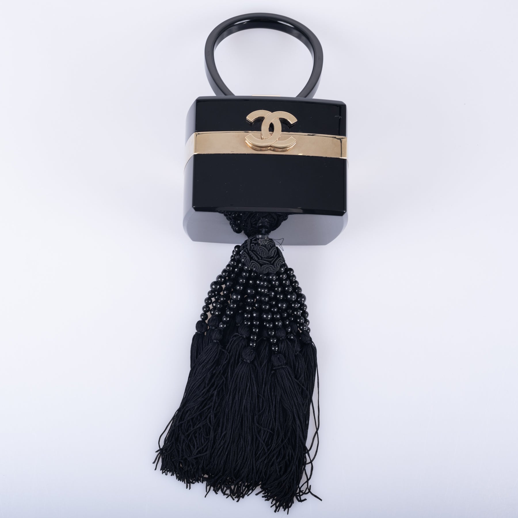 CHANEL Minaudière Trunk Vanity Black Lucite Gold Hardware