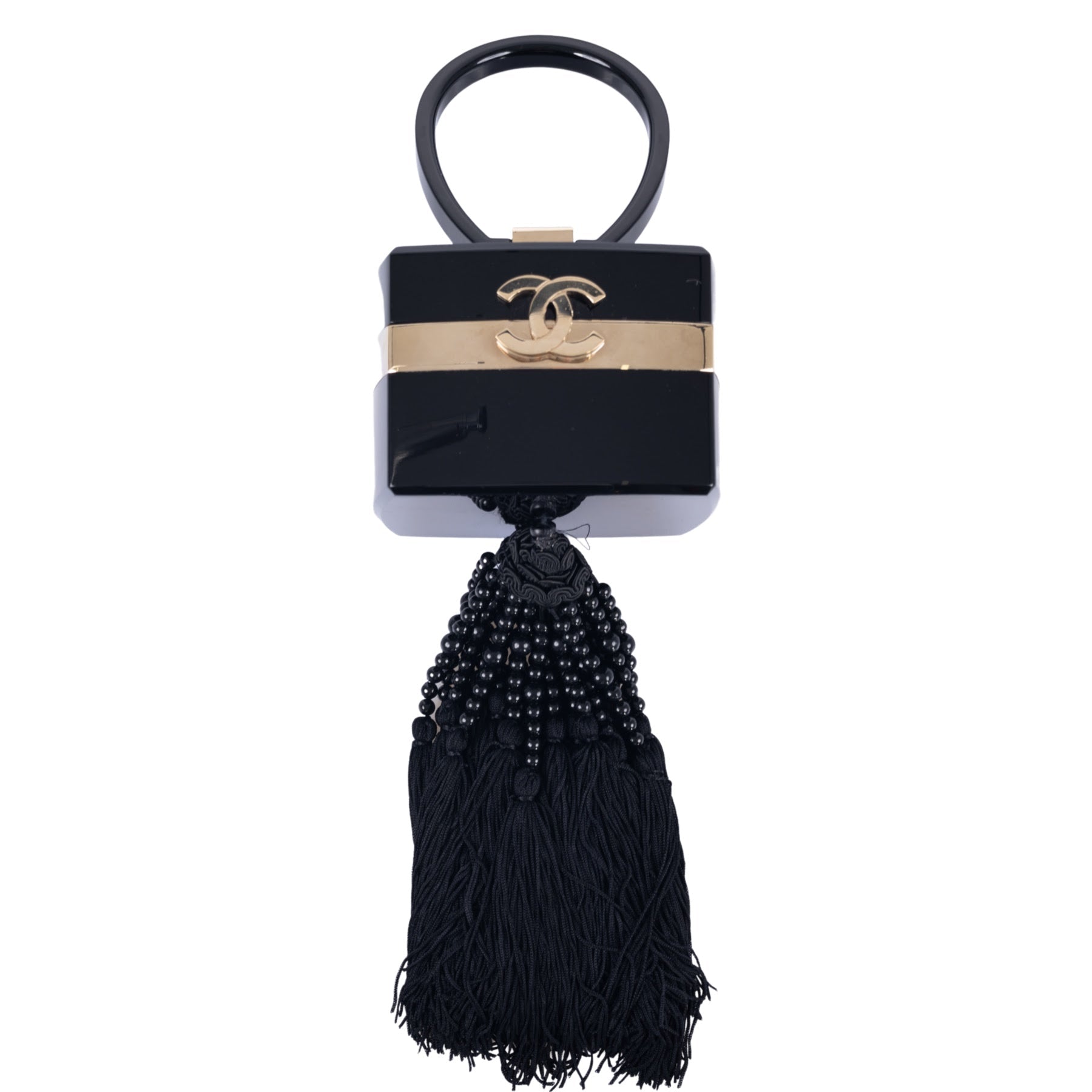 CHANEL Minaudière Trunk Vanity Black Lucite Gold Hardware