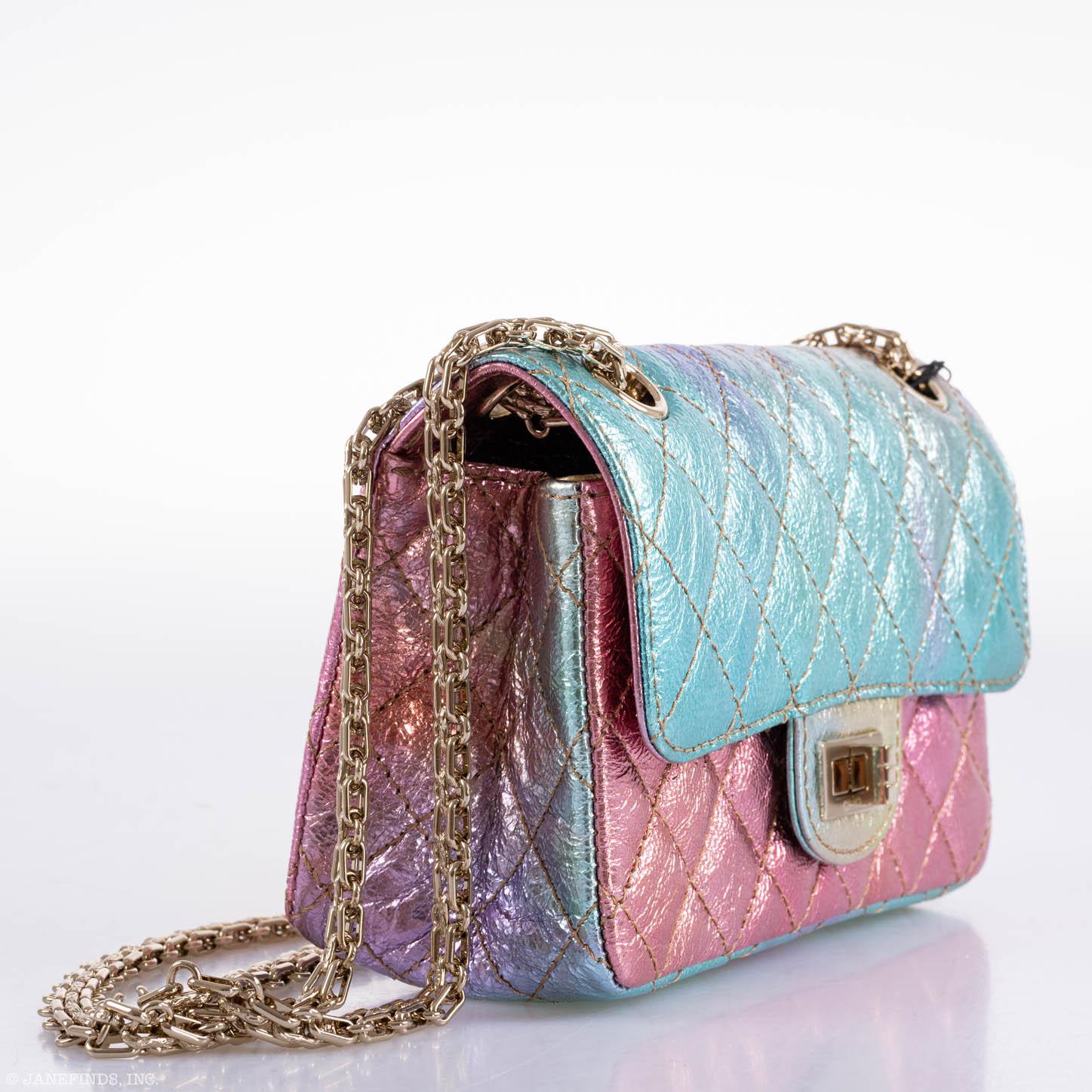 CHANEL Rainbow Reissue 2.55 Mini Flap Bag Metallic Multicolor