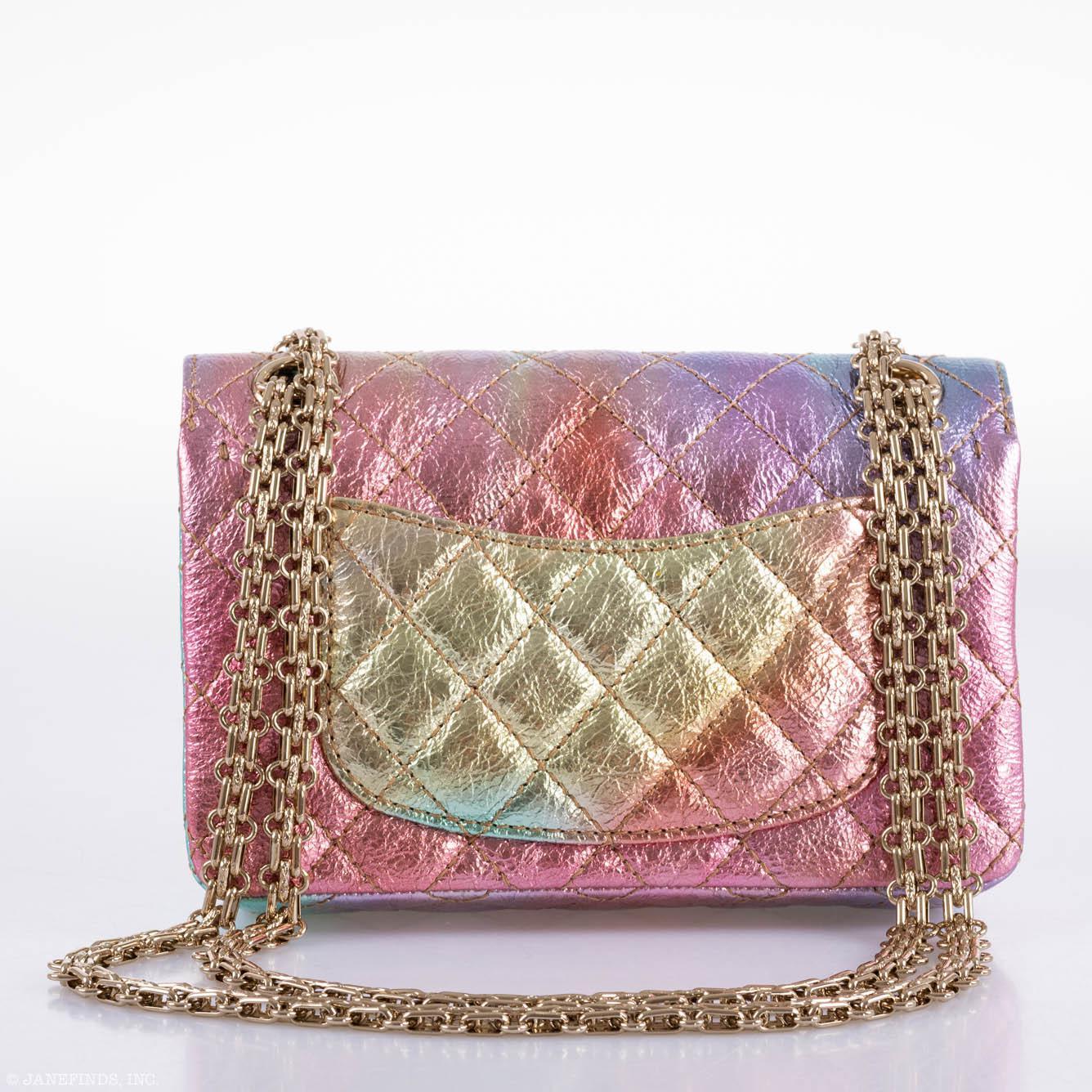 CHANEL Rainbow Reissue 2.55 Mini Flap Bag Metallic Multicolor