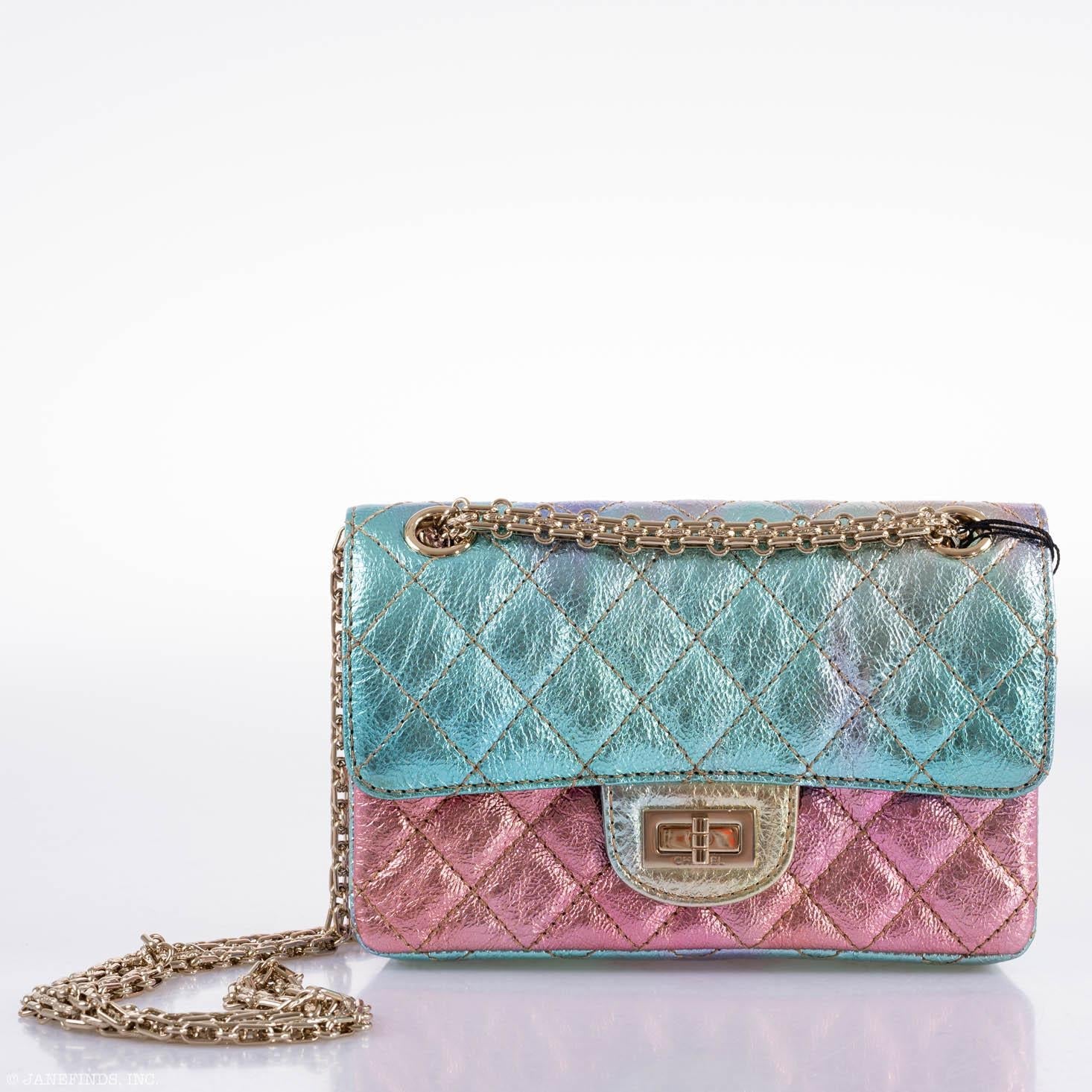 CHANEL Rainbow Reissue 2.55 Mini Flap Bag Metallic Multicolor