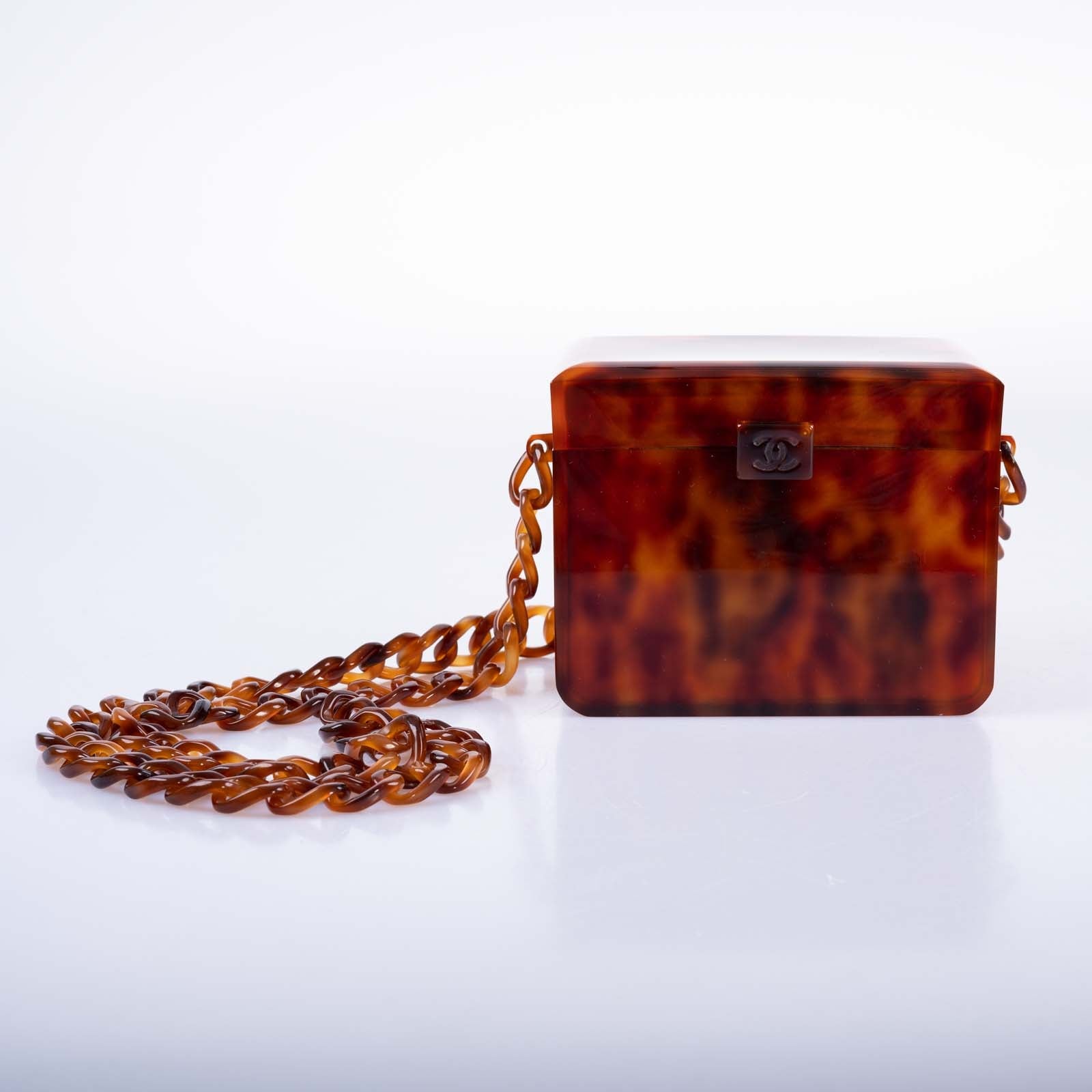 CHANEL Tortoiseshell Bakelite Mini Box Bag 1994-1996