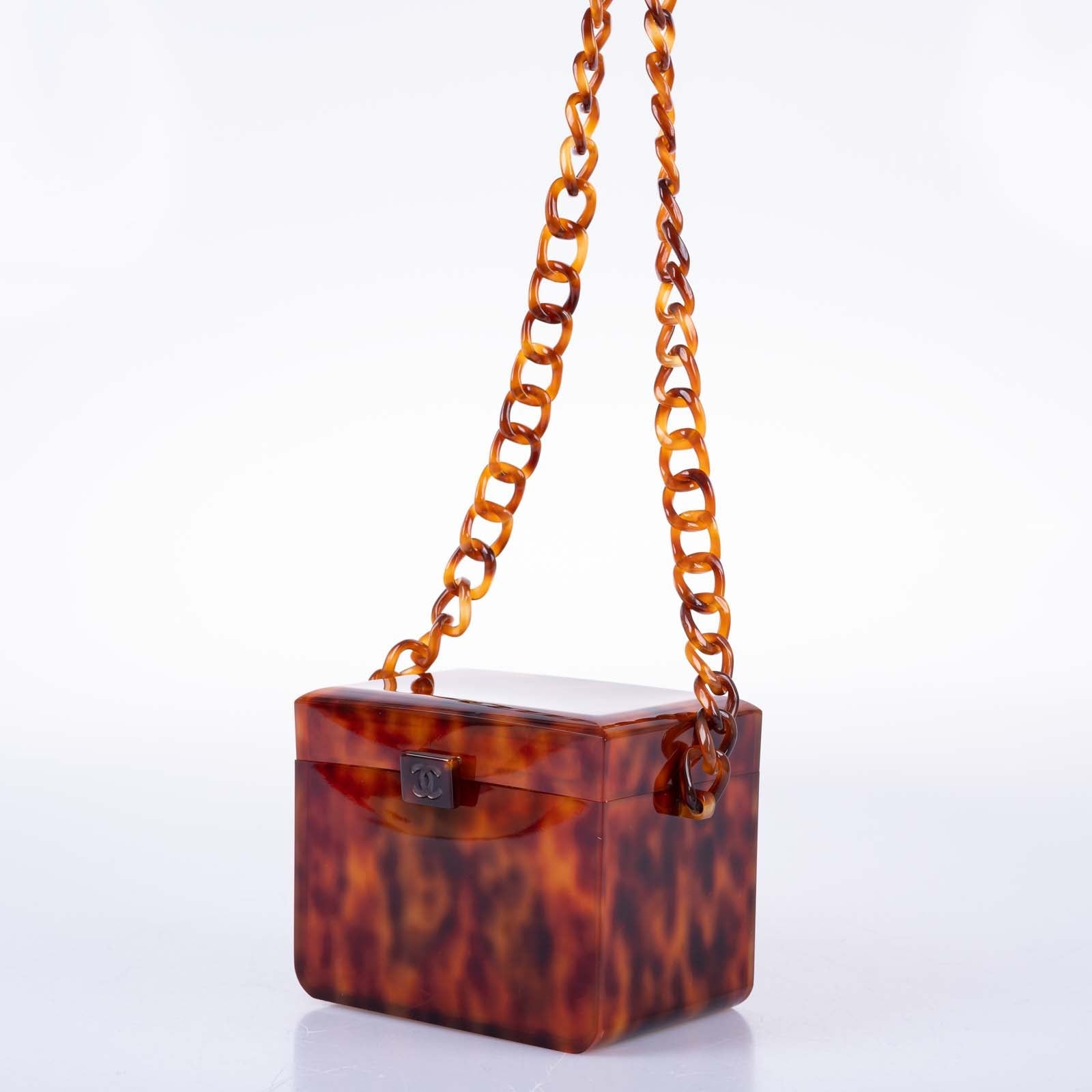 CHANEL Tortoiseshell Bakelite Mini Box Bag 1994-1996