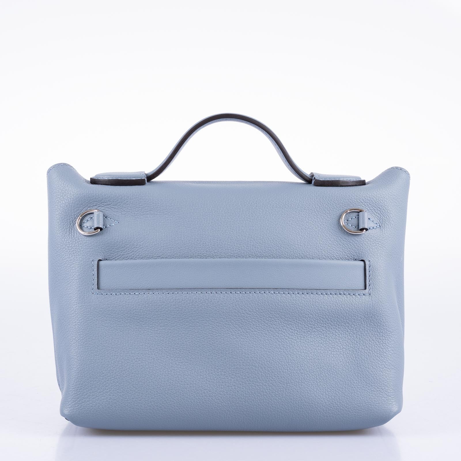 Hermès 24/24 21 Blue Lin Evercolor and Swift Leather Palladium Hardware