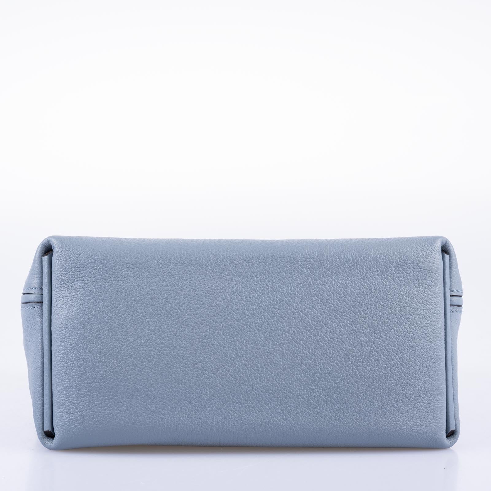 Hermès 24/24 21 Blue Lin Evercolor and Swift Leather Palladium Hardware