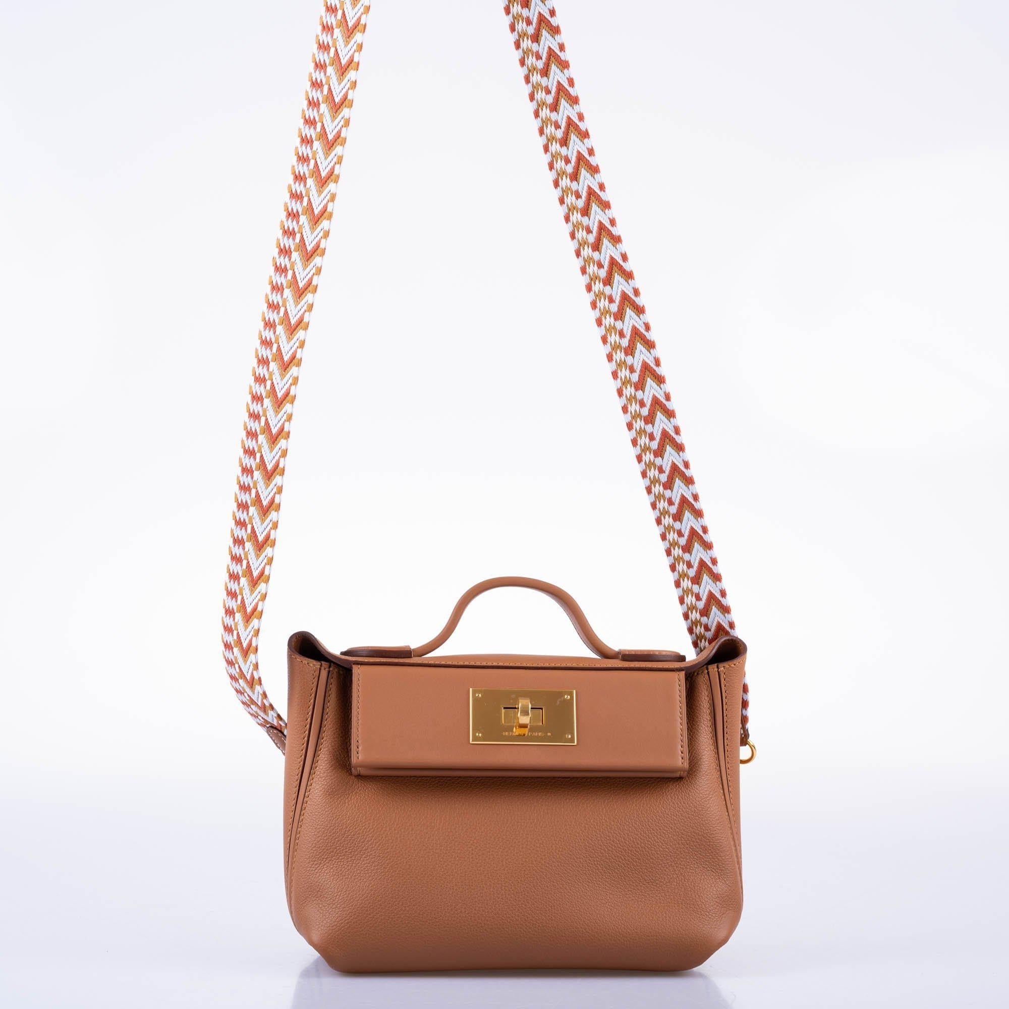 Hermès 24/24 21 Gold Evercolor and Swift Leather Gold Hardware
