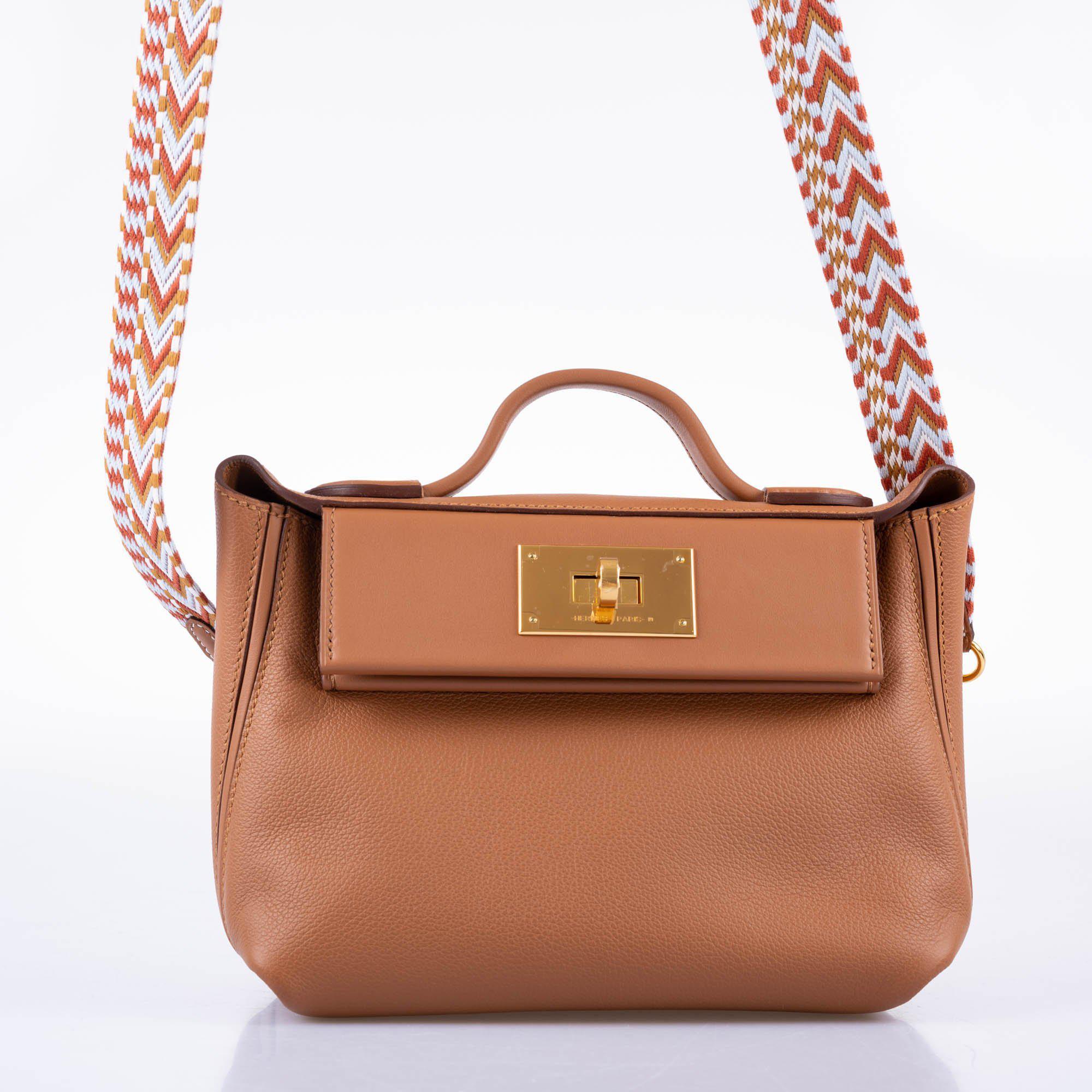 Hermès 24/24 21 Gold Evercolor and Swift Leather Gold Hardware