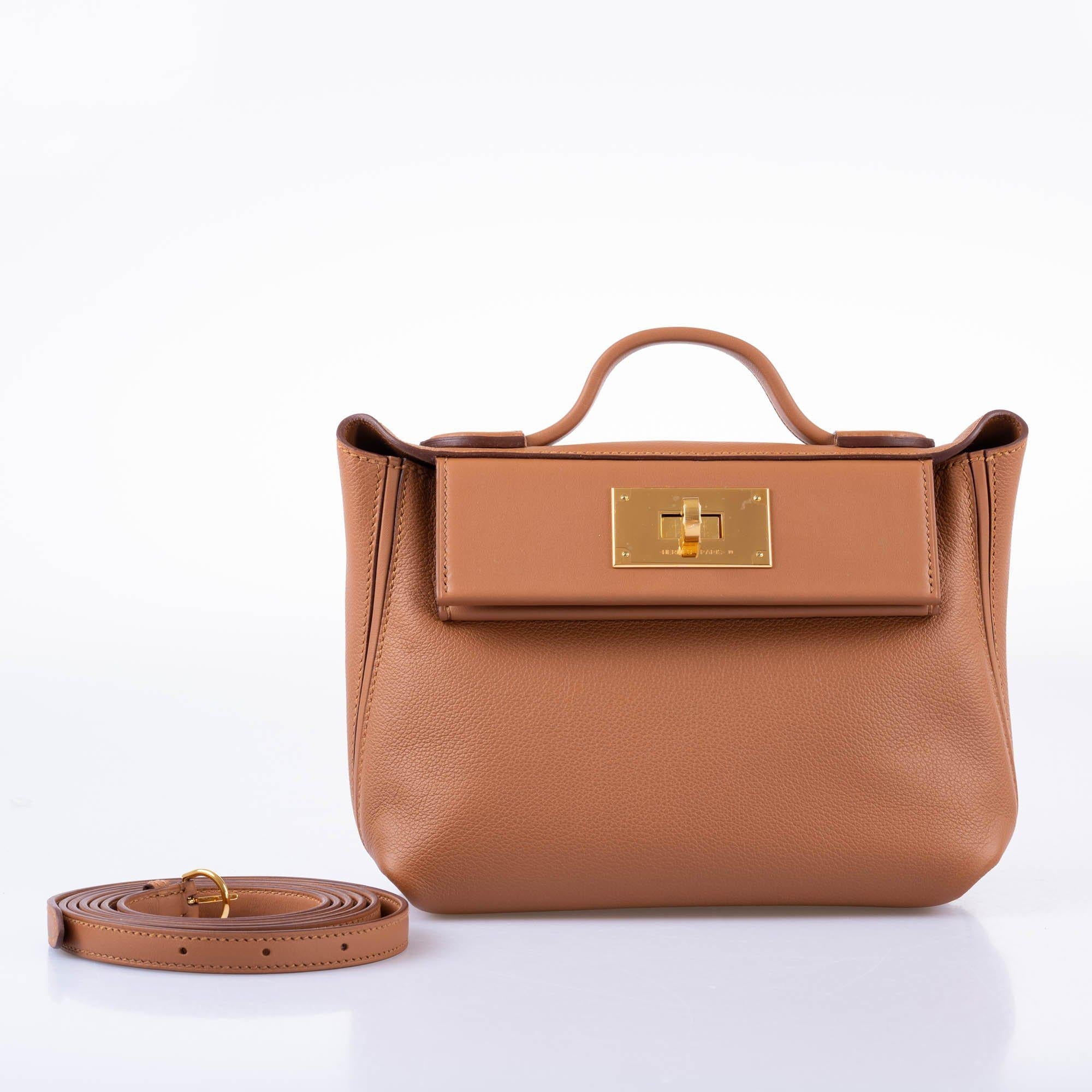 Hermès 24/24 21 Gold Evercolor and Swift Leather Gold Hardware