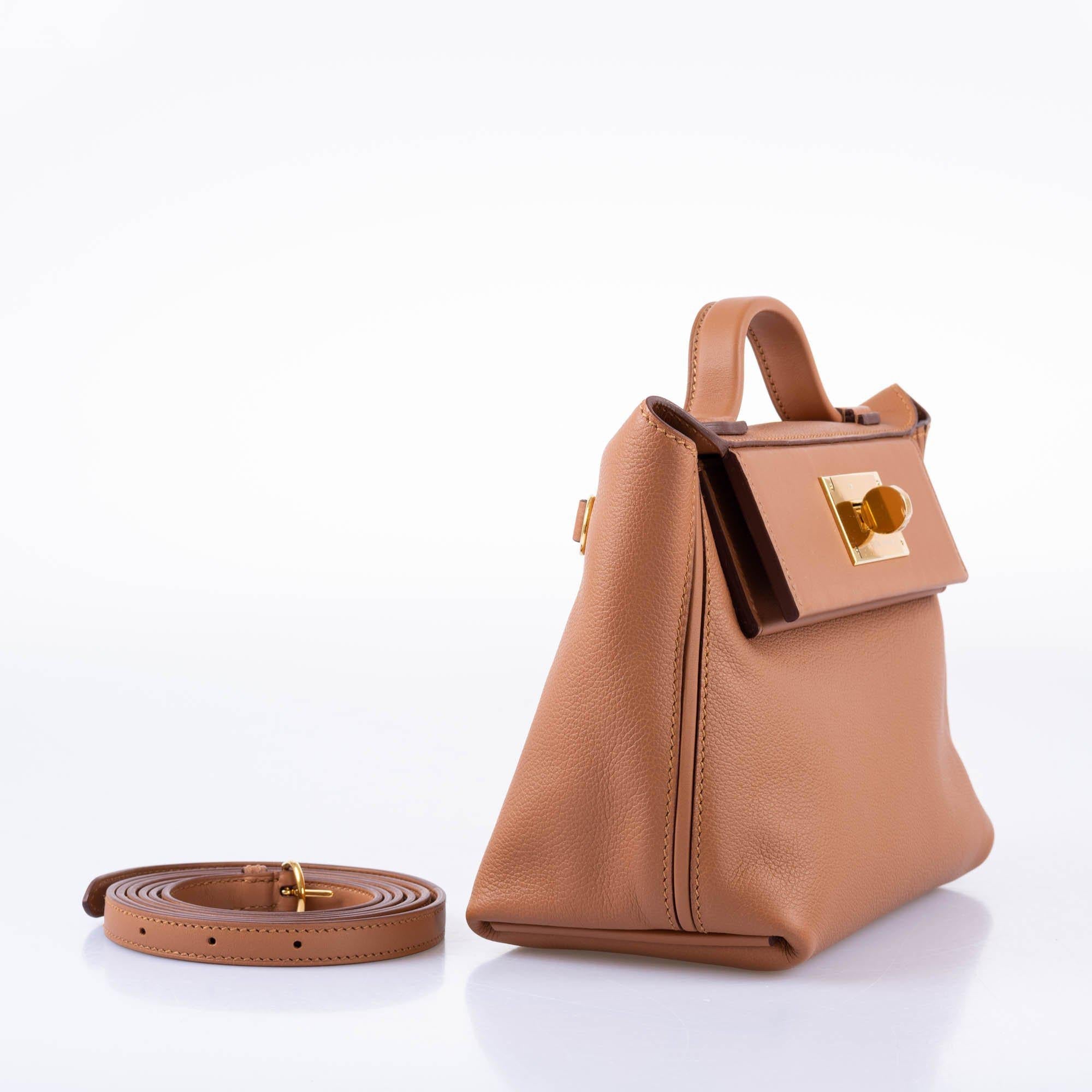 Hermès 24/24 21 Gold Evercolor and Swift Leather Gold Hardware