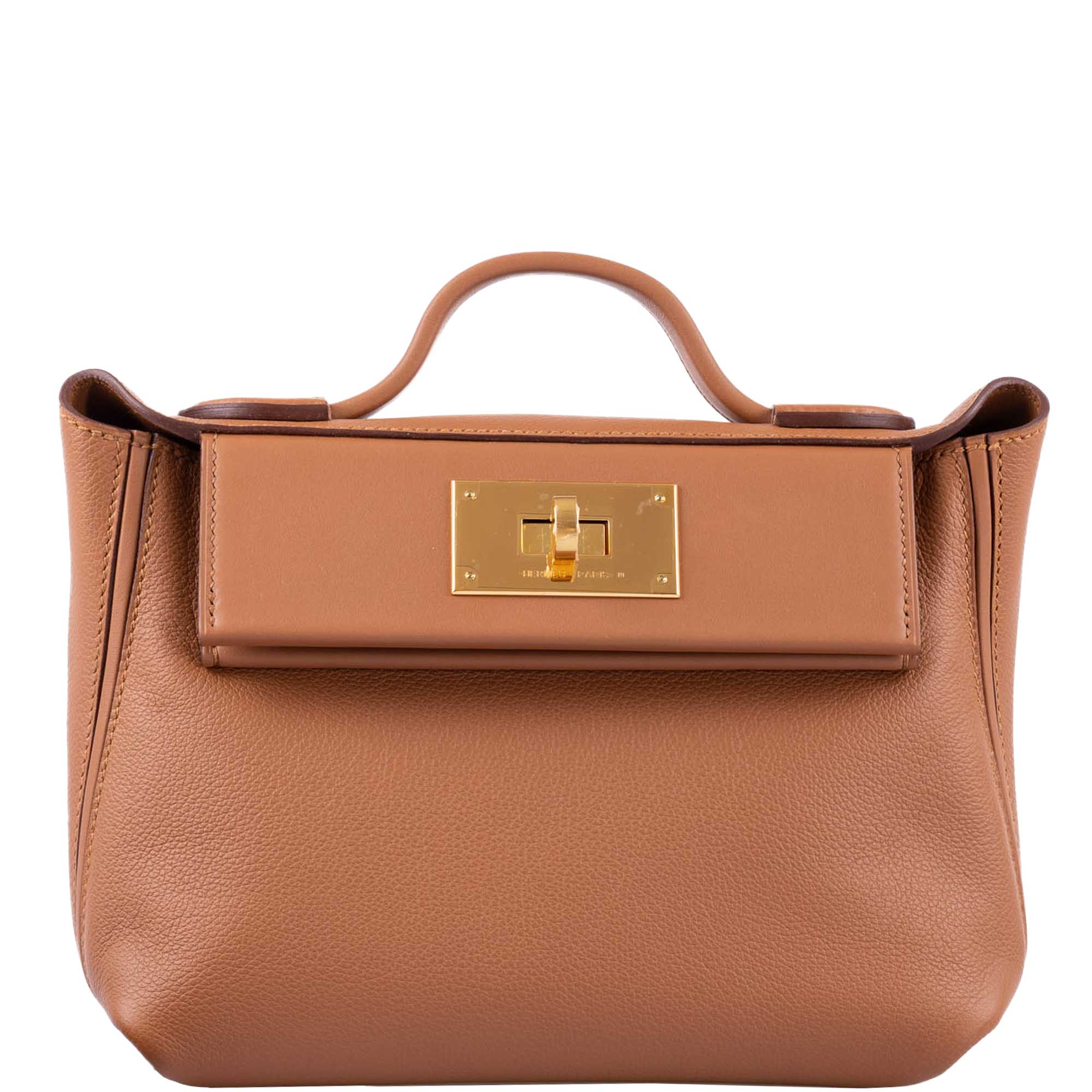 Hermès 24/24 21 Gold Evercolor and Swift Leather Gold Hardware