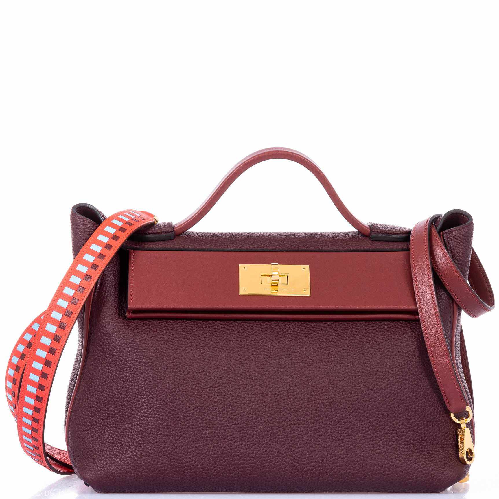 Hermès 24/24 29 Bordeaux & Rouge H Swift & Togo Gold Hardware