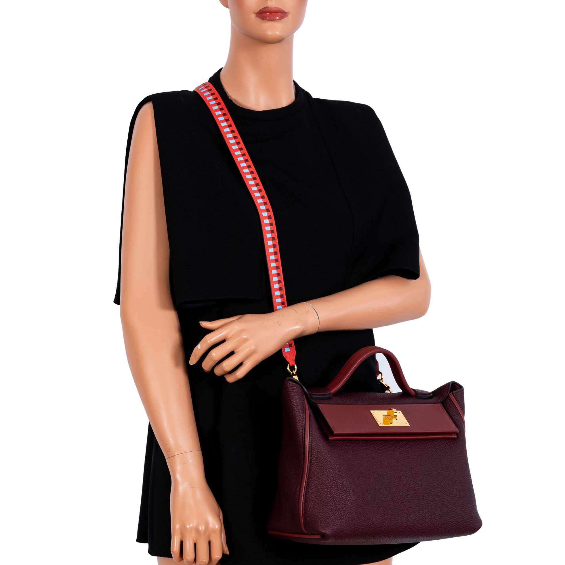 Hermès 24/24 29 Bordeaux & Rouge H Swift & Togo Gold Hardware