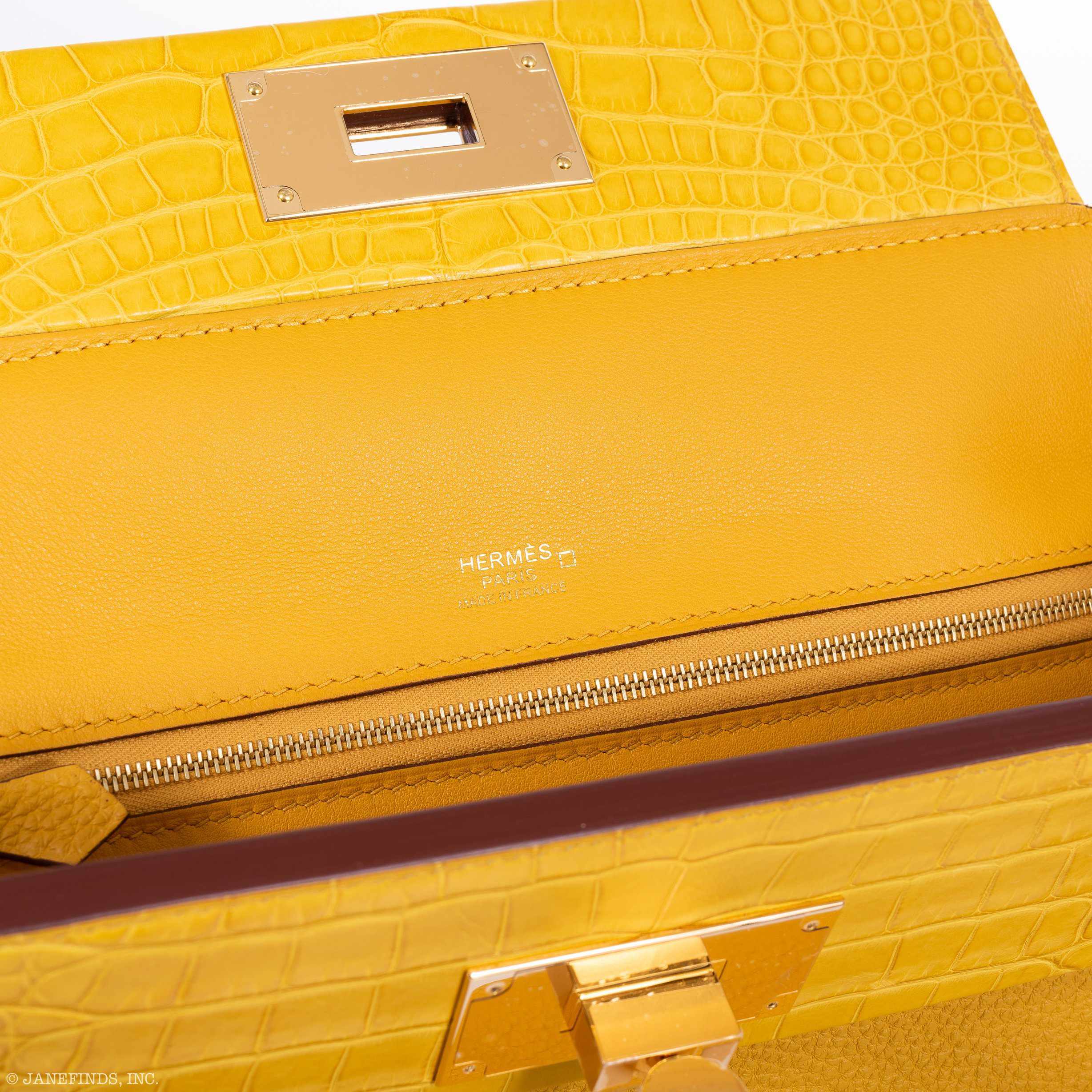 Hermès 24/24 29 Jaune Ambre Togo & Alligator Gold Hardware