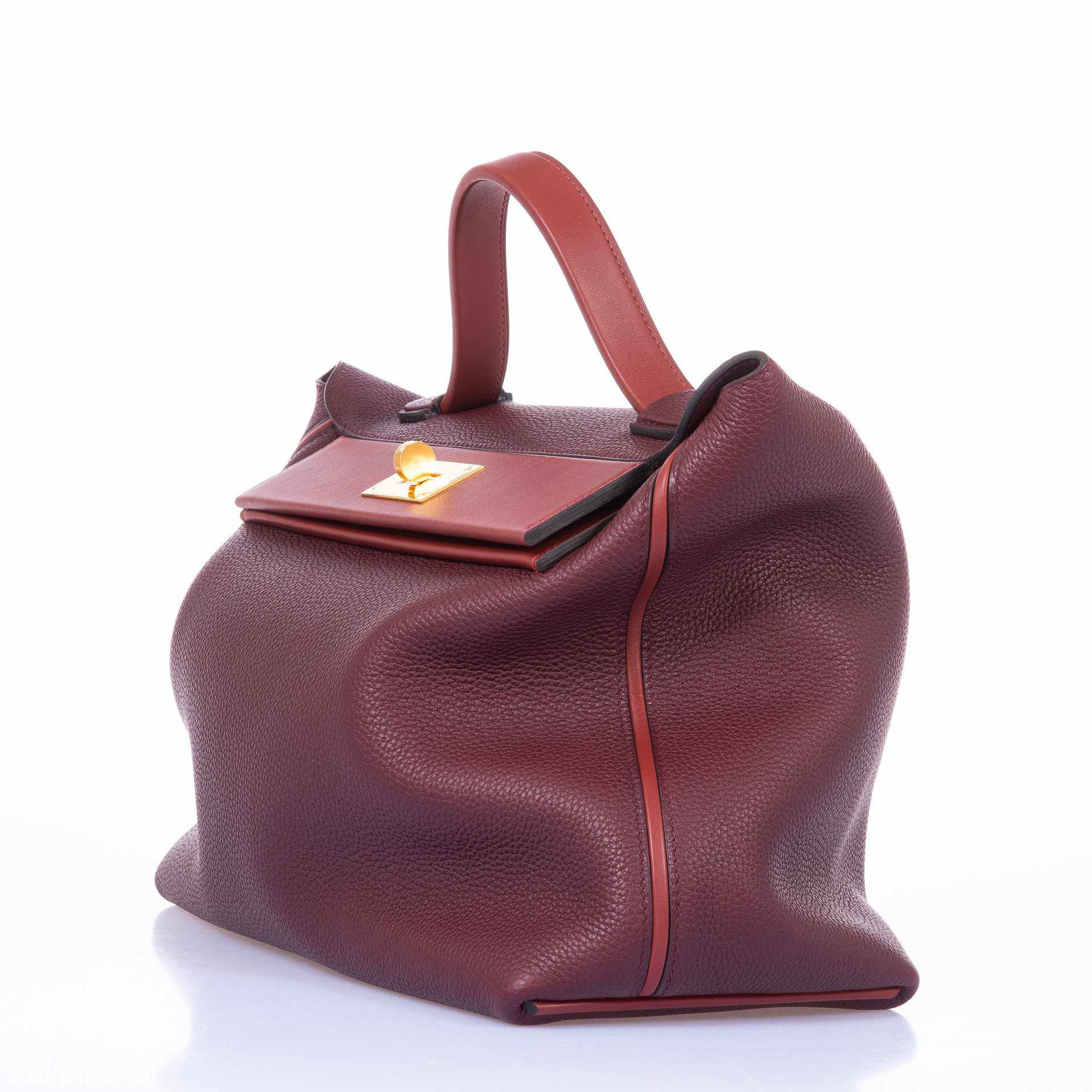 Hermès 24/24 35 Bordeaux & Rouge H Swift & Togo Gold Hardware