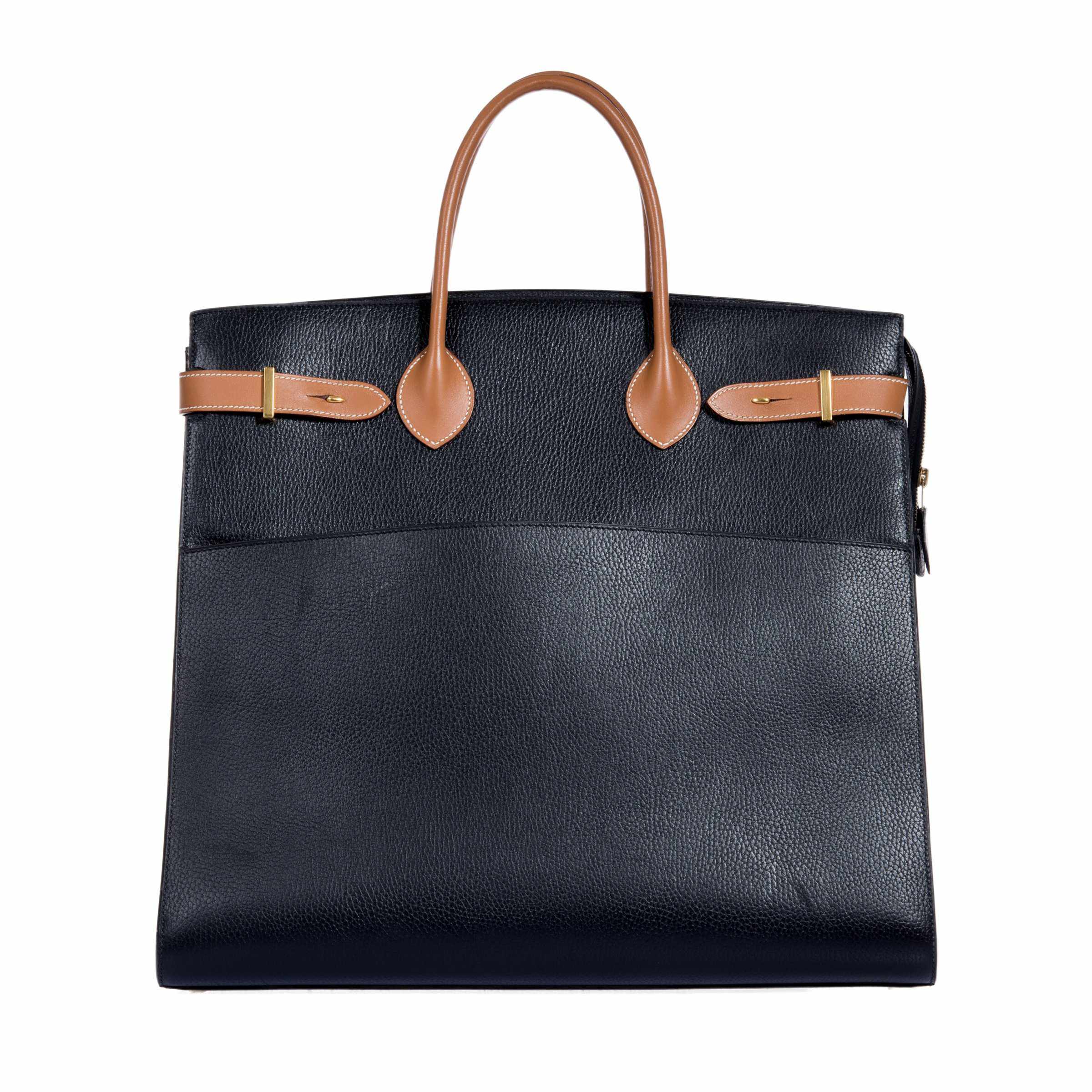 Hermès Airport Bag Black Ardenne and Vache Naturelle - Vintage