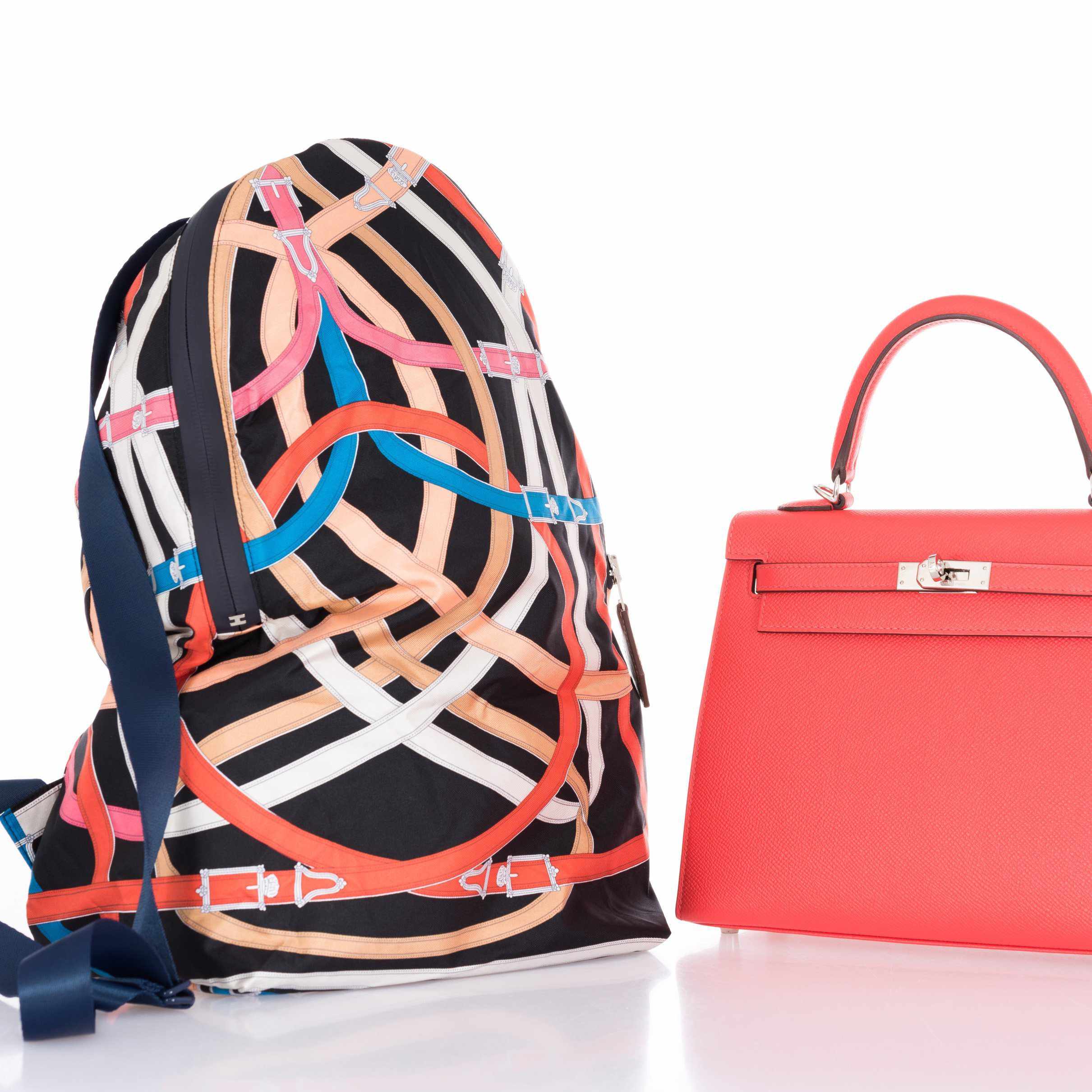 Hermès Airsilk Backpack Cavalcadour Black Technical Silk