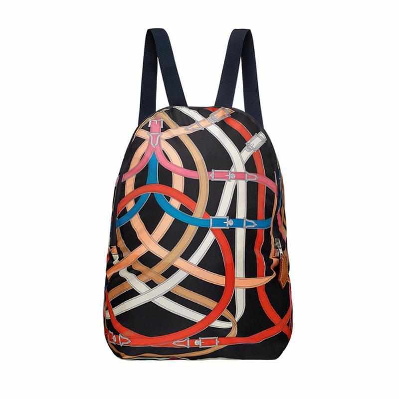 Hermès Airsilk Backpack Cavalcadour Black Technical Silk