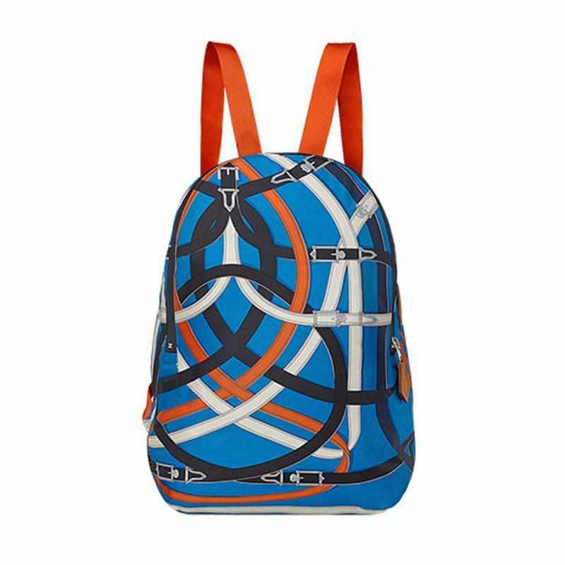 Hermès Airsilk Backpack Cavalcadour Blue Zanzibar Technical Silk