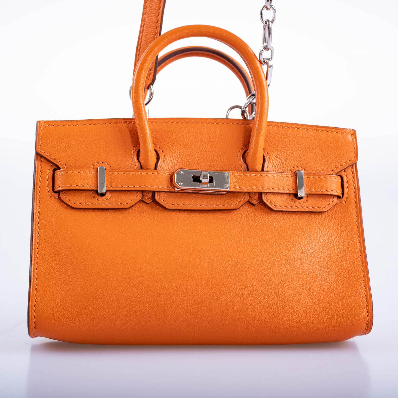 Hermès Birkin 15 Micro Orange Swift with Palladium Hardware