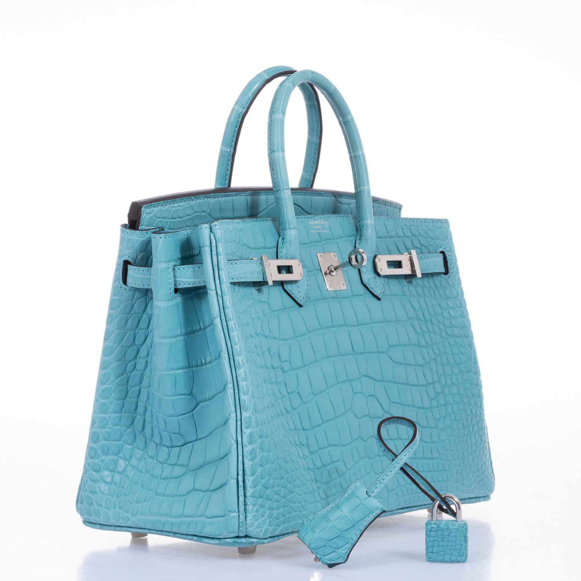 Hermès Birkin 25 Blue Saint Cyr Matte Alligator Palladium Hardware