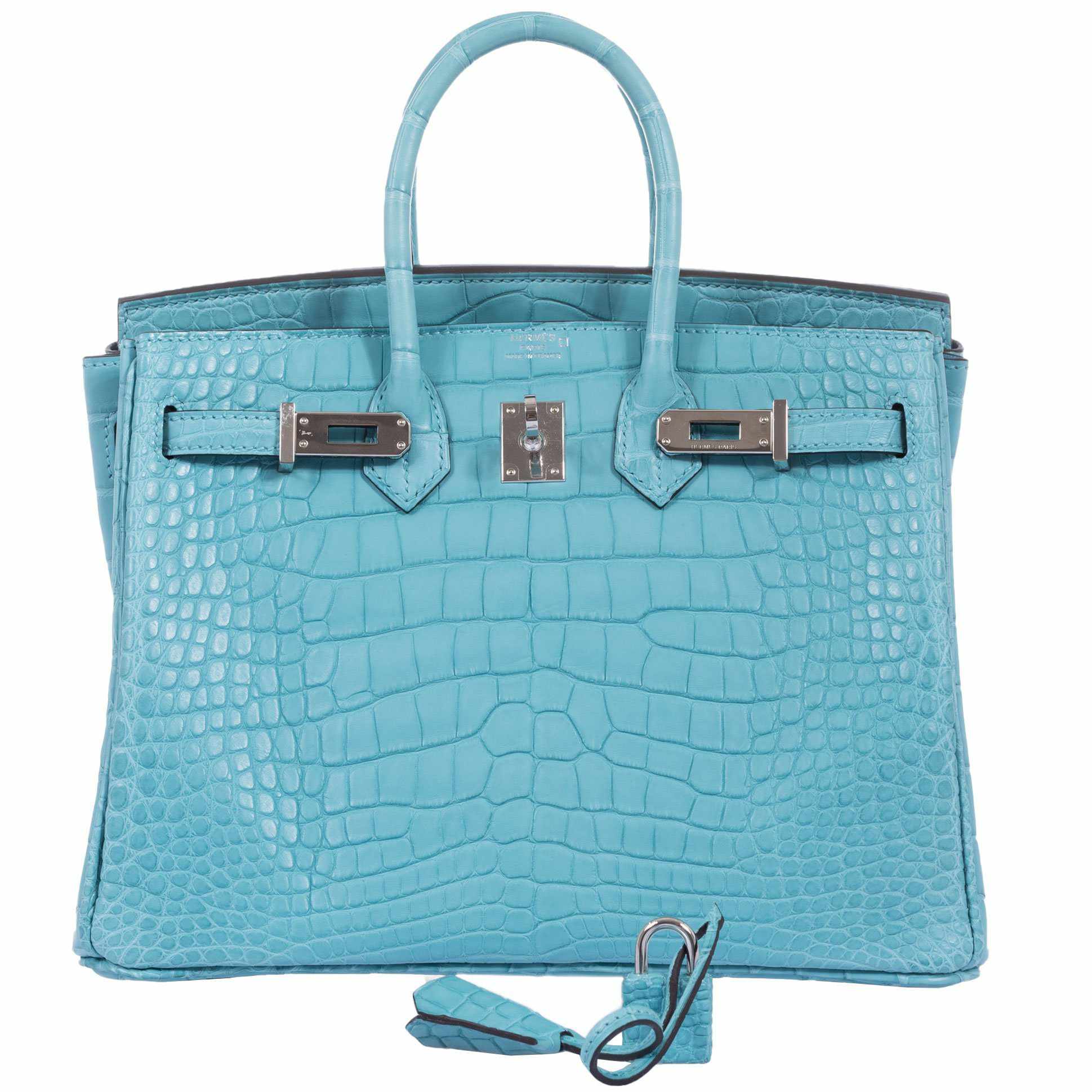 Hermès Birkin 25 Blue Saint Cyr Matte Alligator Palladium Hardware