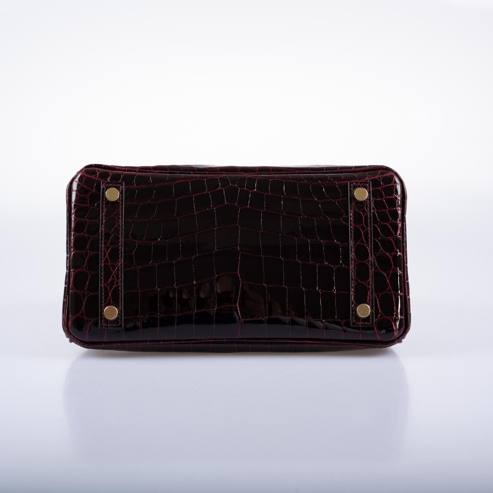 Hermès Birkin 25 Bordeaux Shiny Niloticus Crocodile with Gold Hardware