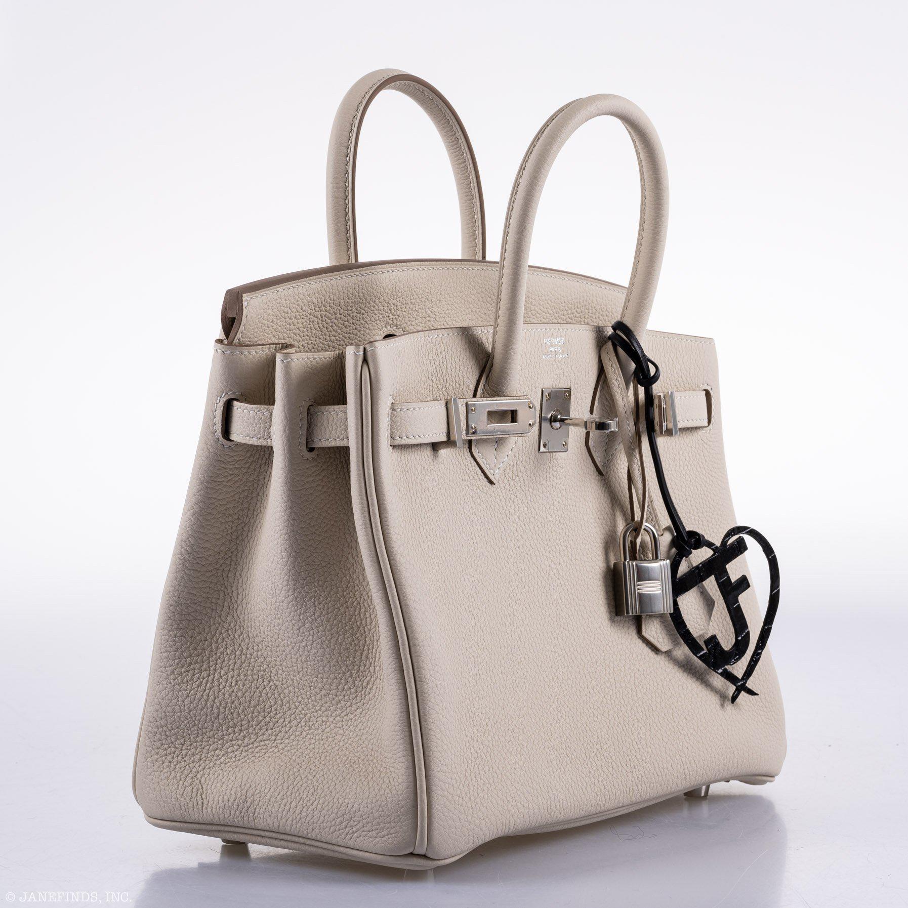 Hermès Birkin 25 Craie Togo Palladium Hardware - 2020, Y